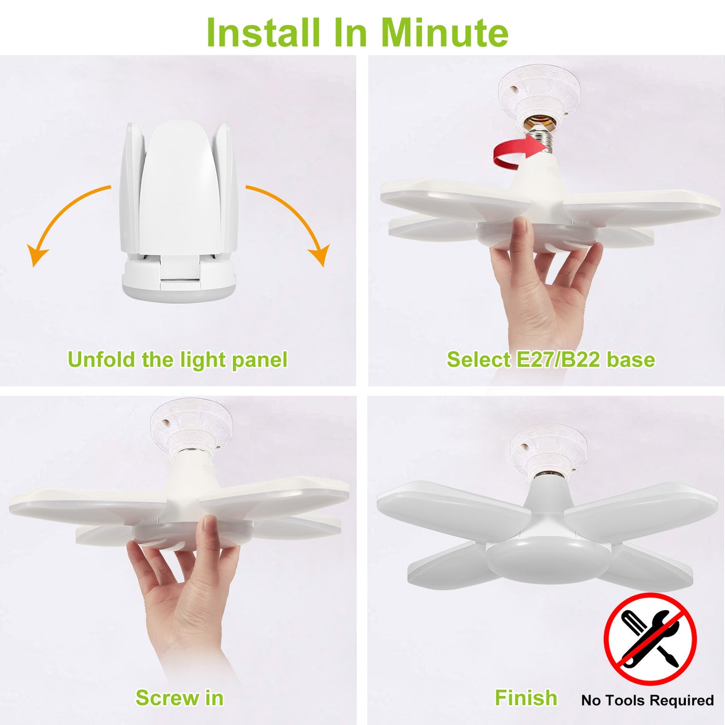 LED Garage Light E27/B22 60W 5400LM 6500K Ceiling Light
