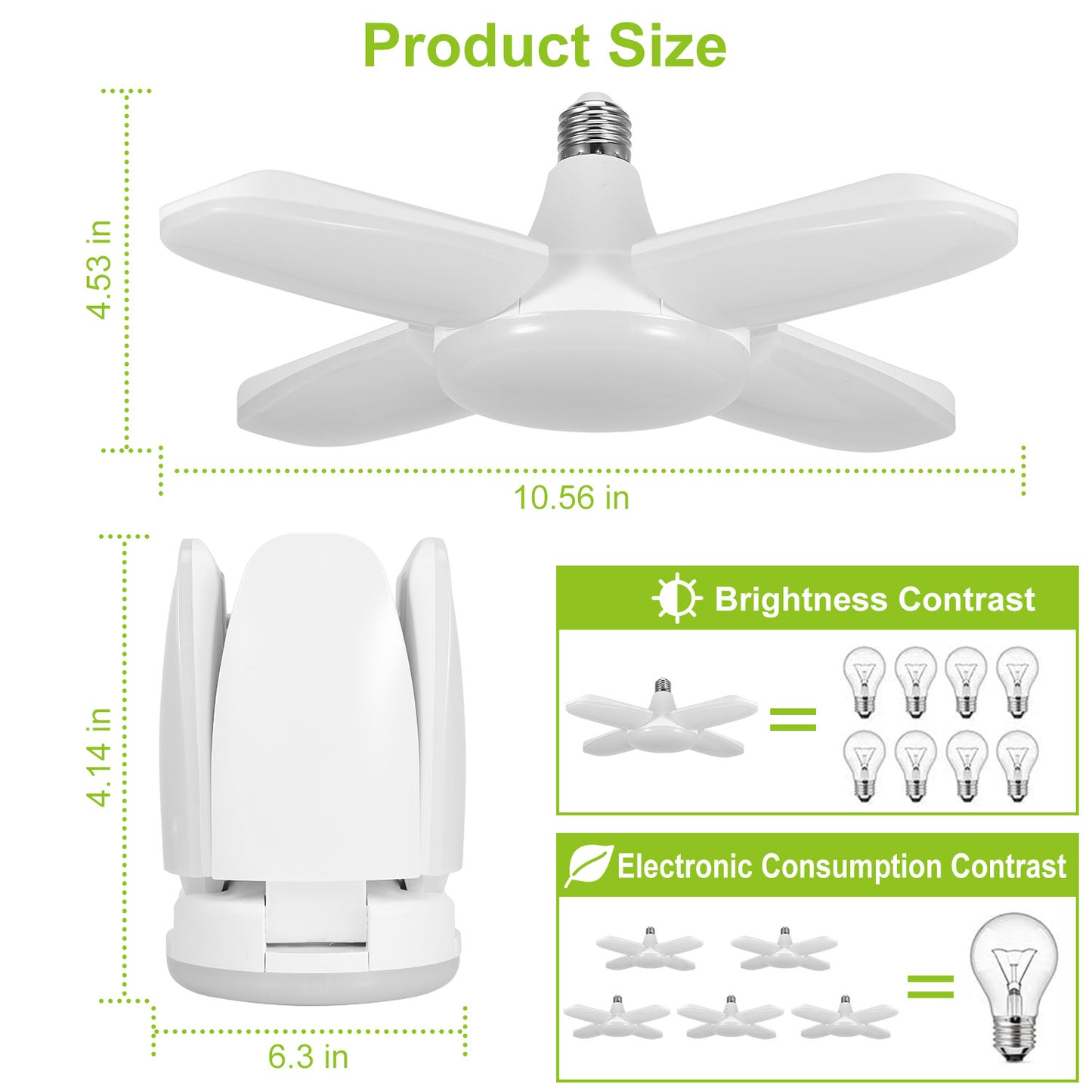 LED Garage Light E27/B22 60W 5400LM 6500K Ceiling Light