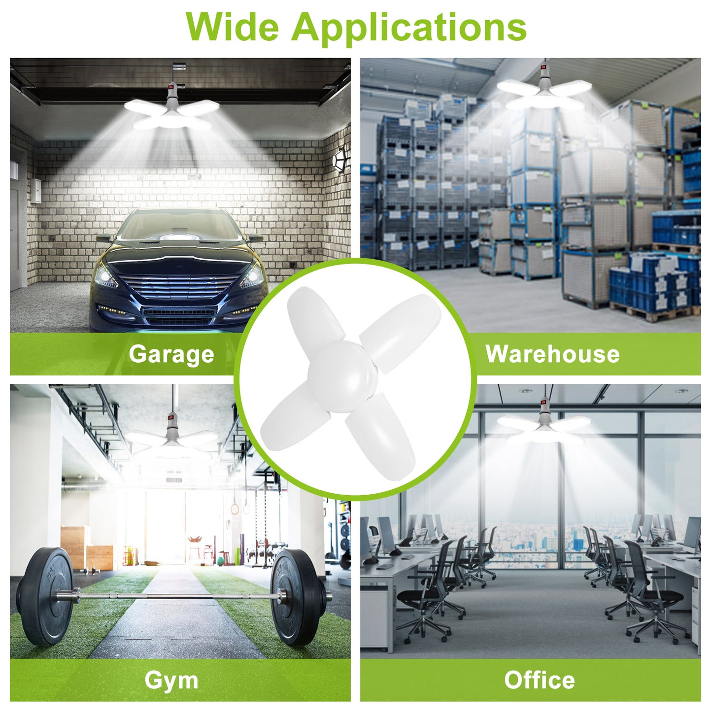 LED Garage Light E27/B22 60W 5400LM 6500K Ceiling Light