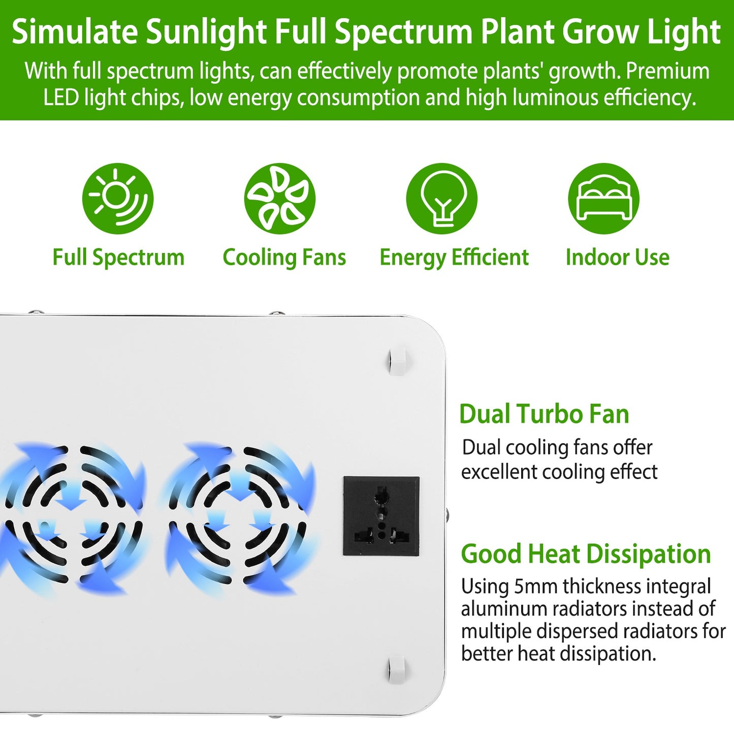 LED Grow Light 1000W 380-800nm Plant Grow Light