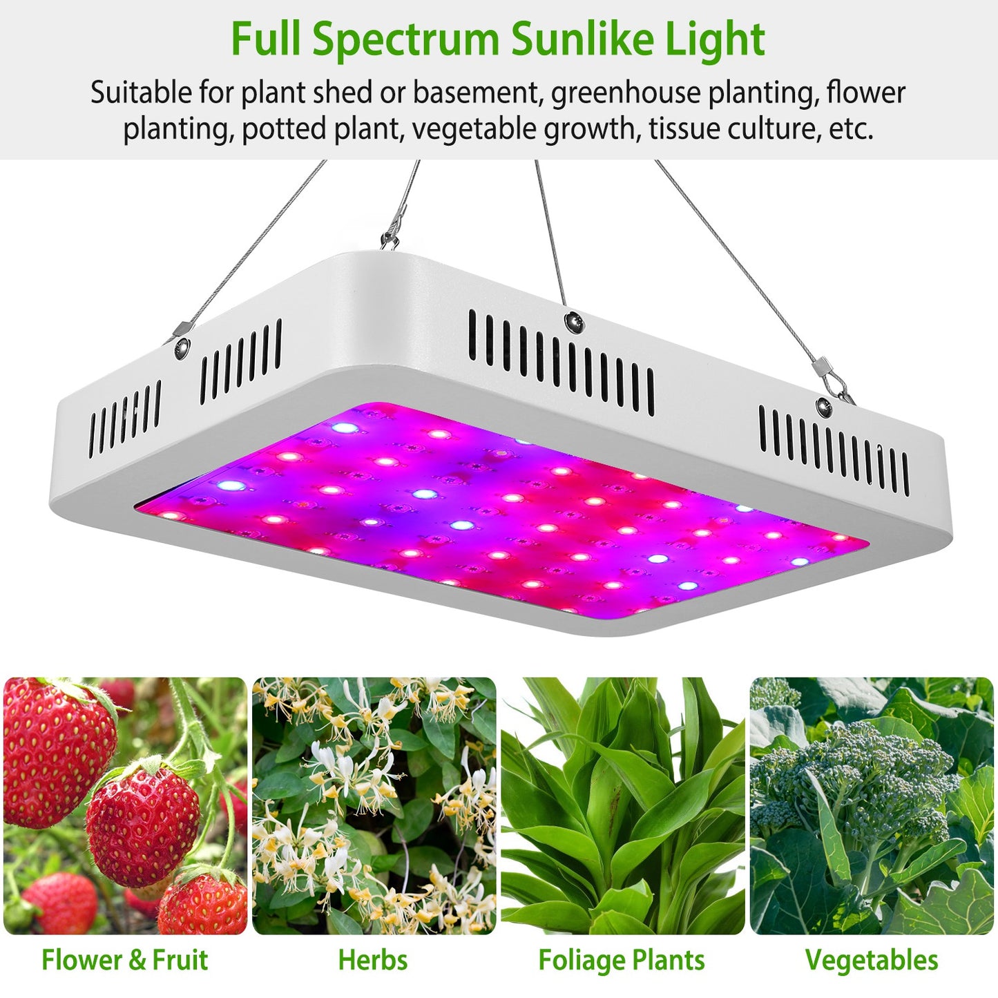 LED Grow Light 1000W 380-800nm Plant Grow Light
