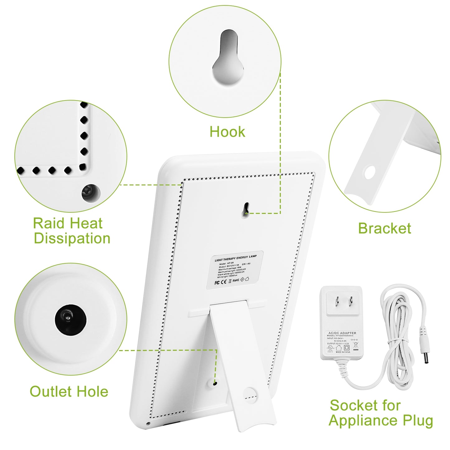 Light Therapy Lamp UV-Free LED 10000 Lux Therapy Light