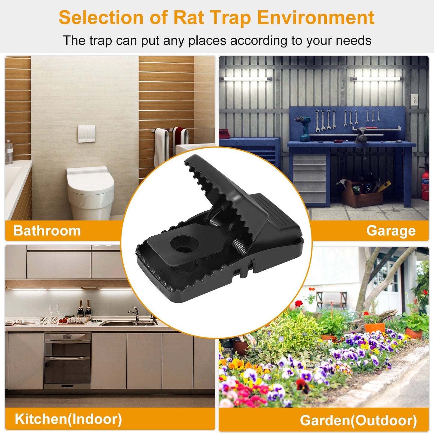 6 Pack Mouse Traps Reusable Rat Trap Mice Snap Trap Effective Mouse Catcher