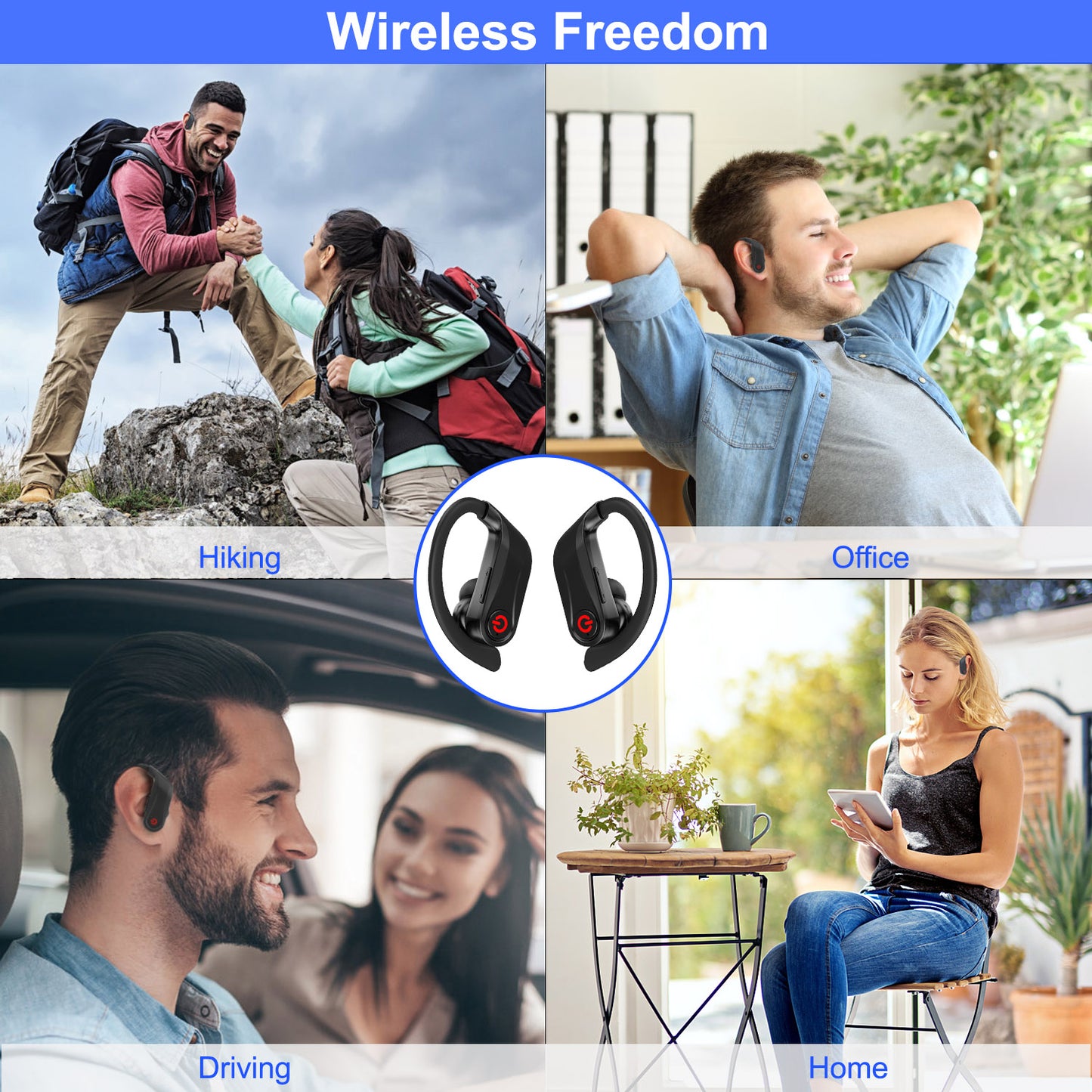 True Wireless Earbuds TWS Stereo Earphones In-Ear Wireless V5.0 Headsets