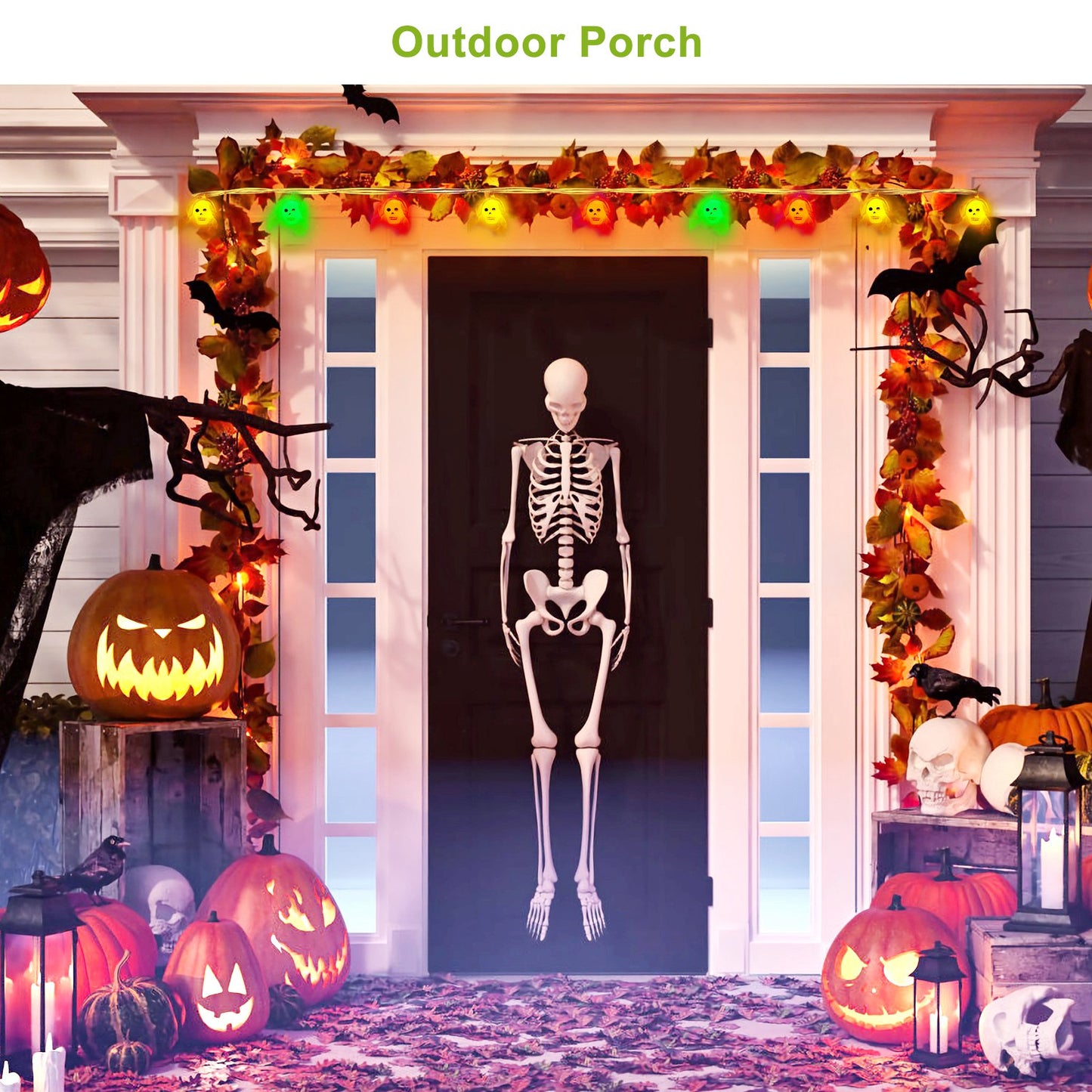 3Pcs Halloween Light Decorations Total 50 LEDs 24ft Halloween String Lights