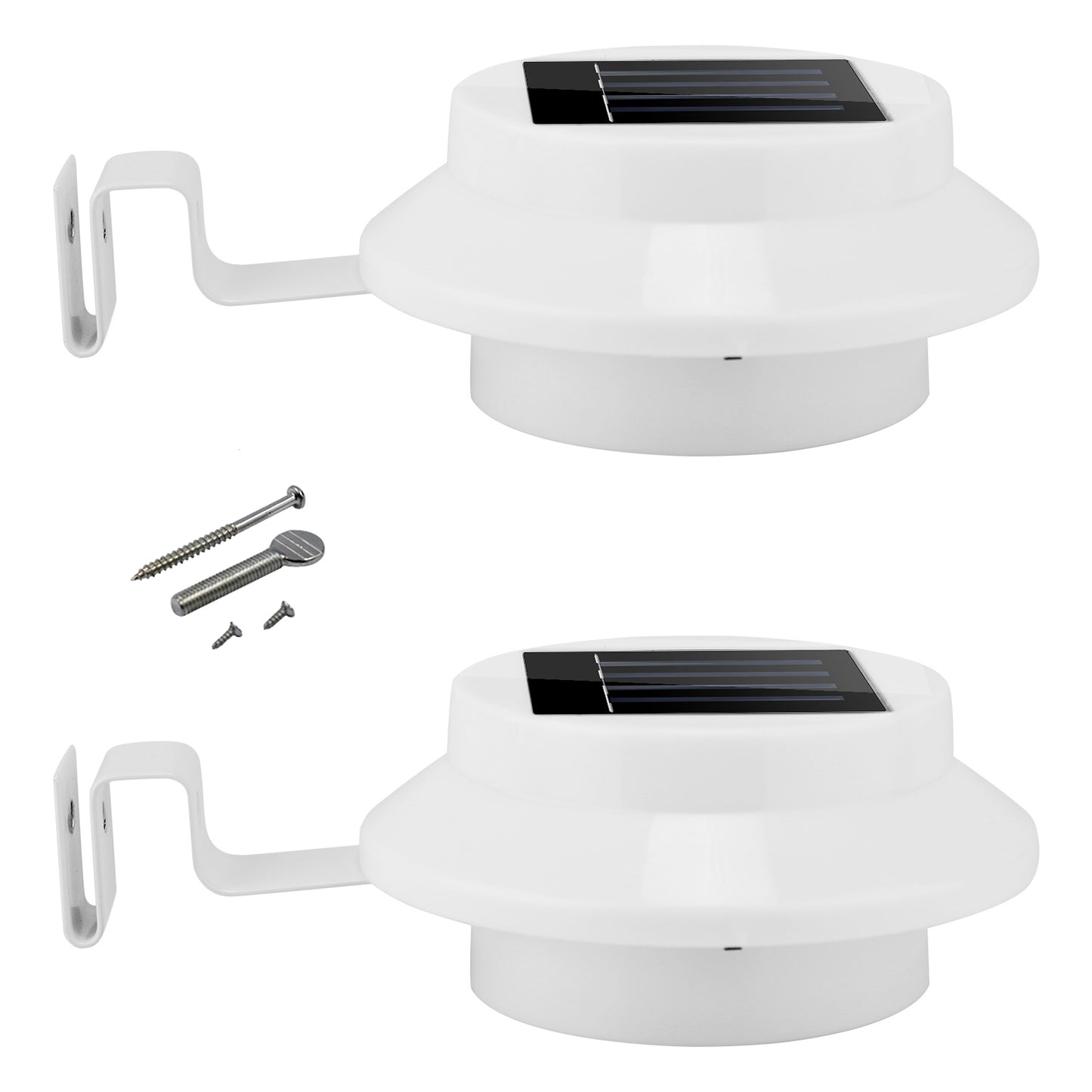 2Pcs Solar Powered Gutter Lights Outdoor IP65 Waterproof Security Lamps
