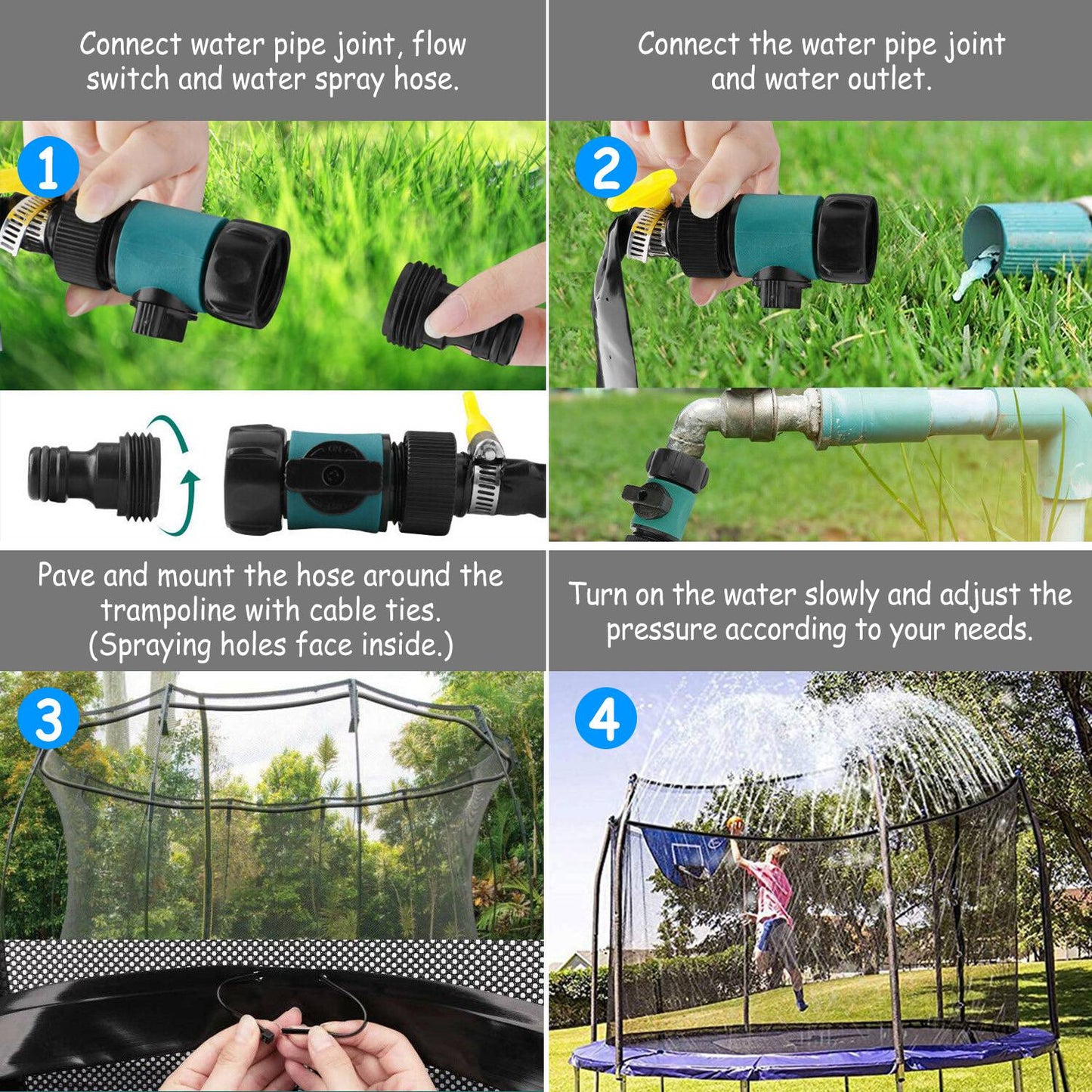 Kids Trampoline Sprinkler Outdoor Water Park Sprinkler