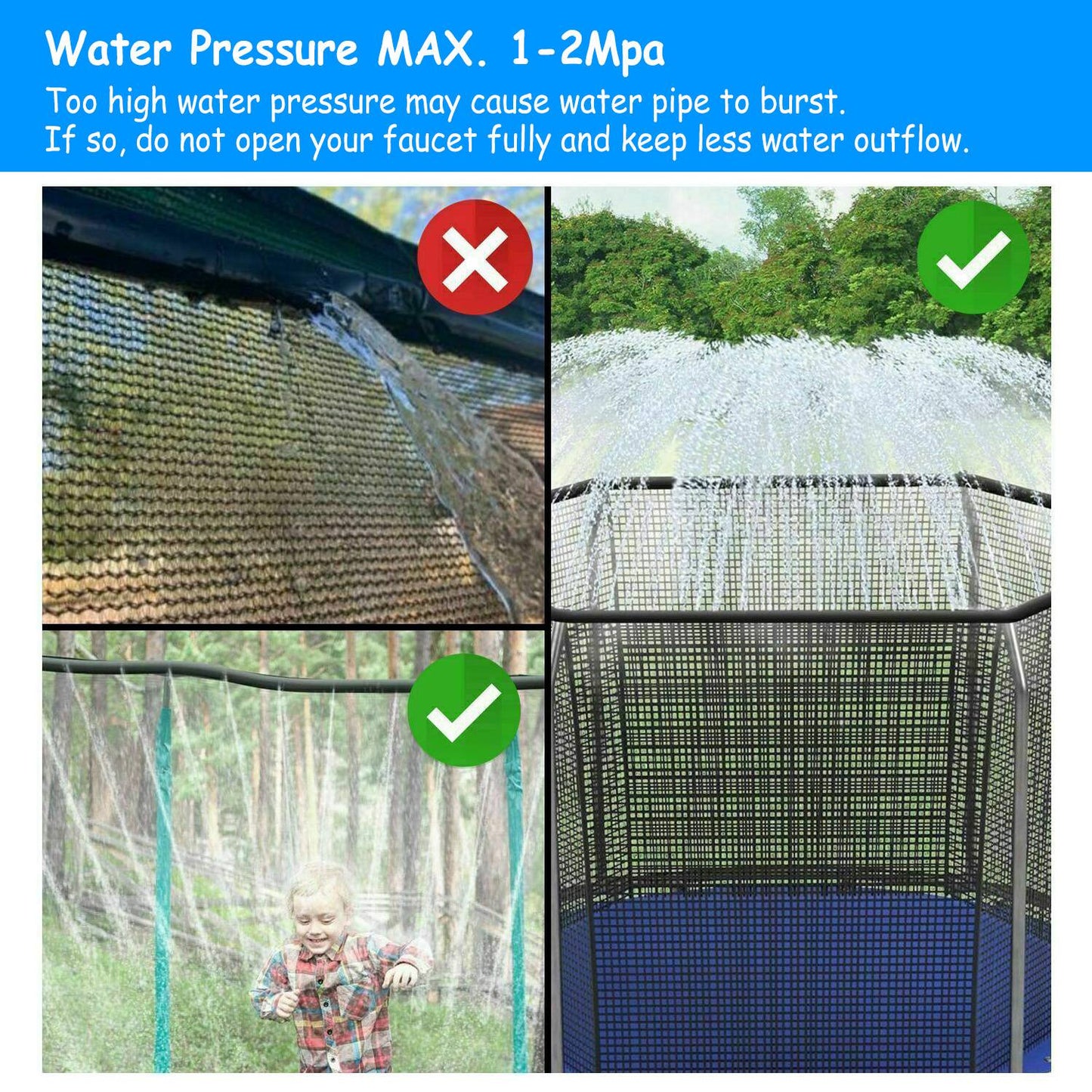 Kids Trampoline Sprinkler Outdoor Water Park Sprinkler