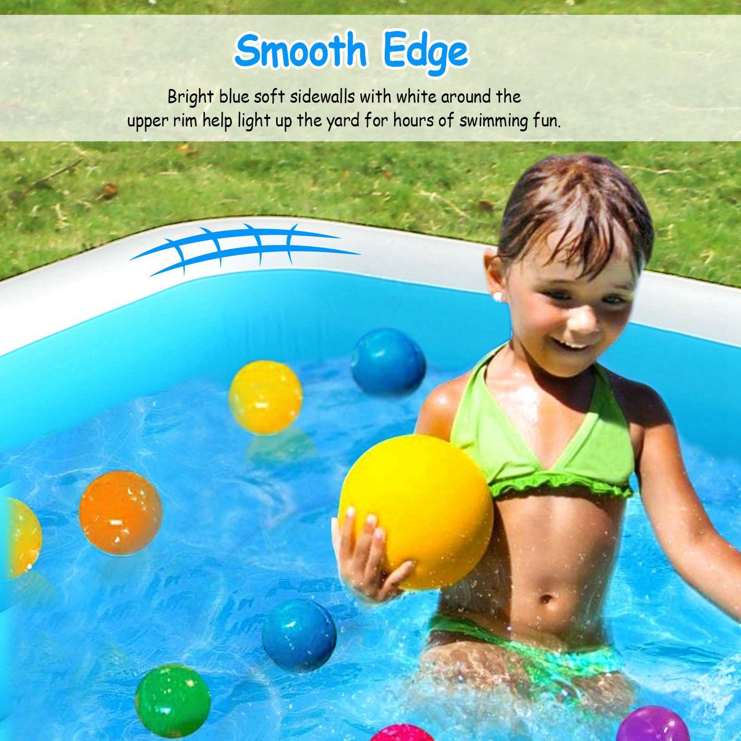 120*72*24inch Inflatable Swimming Pools Family Swim Play Center Pool