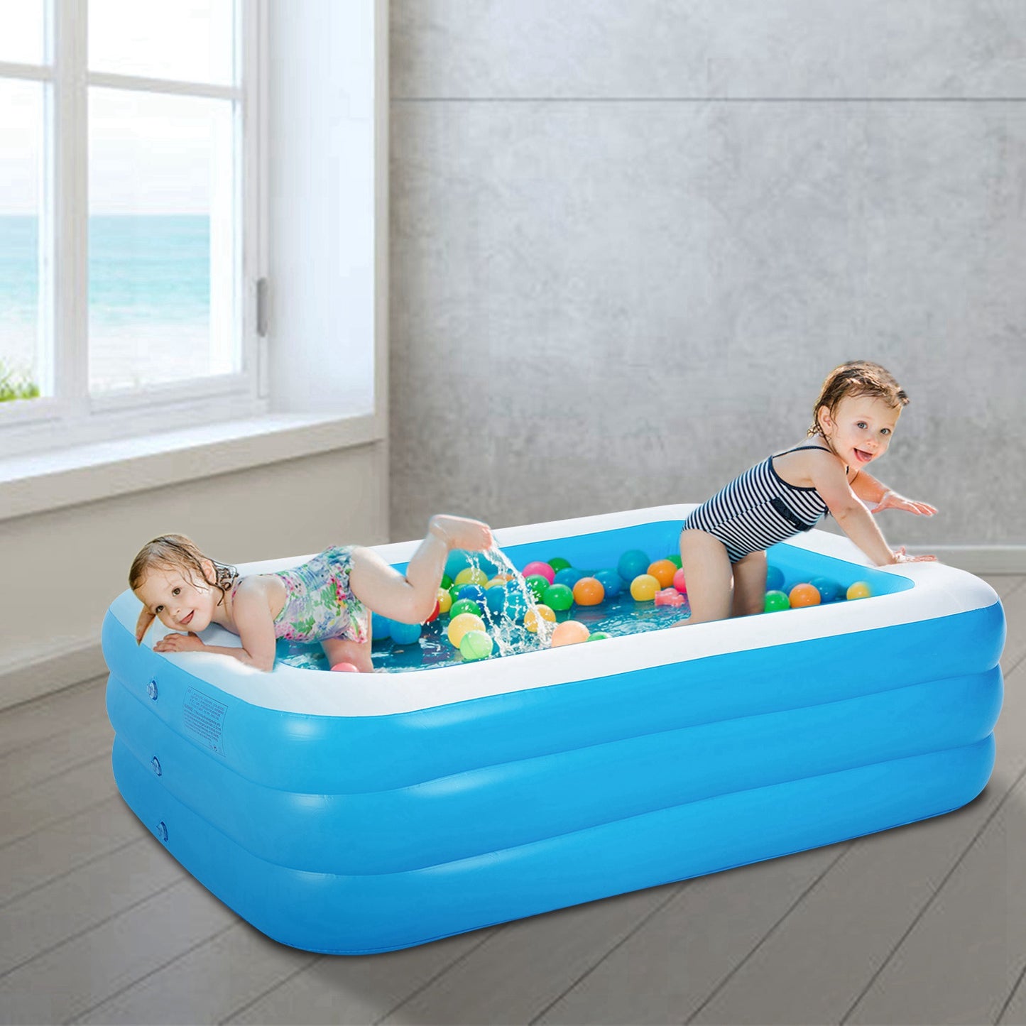 120*72*24inch Inflatable Swimming Pools Family Swim Play Center Pool