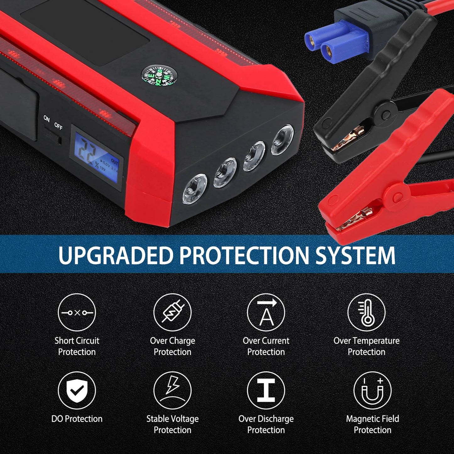 iNova Car Jump Starter Booster 1000A Peak 20000mAh 12V Battery Charger