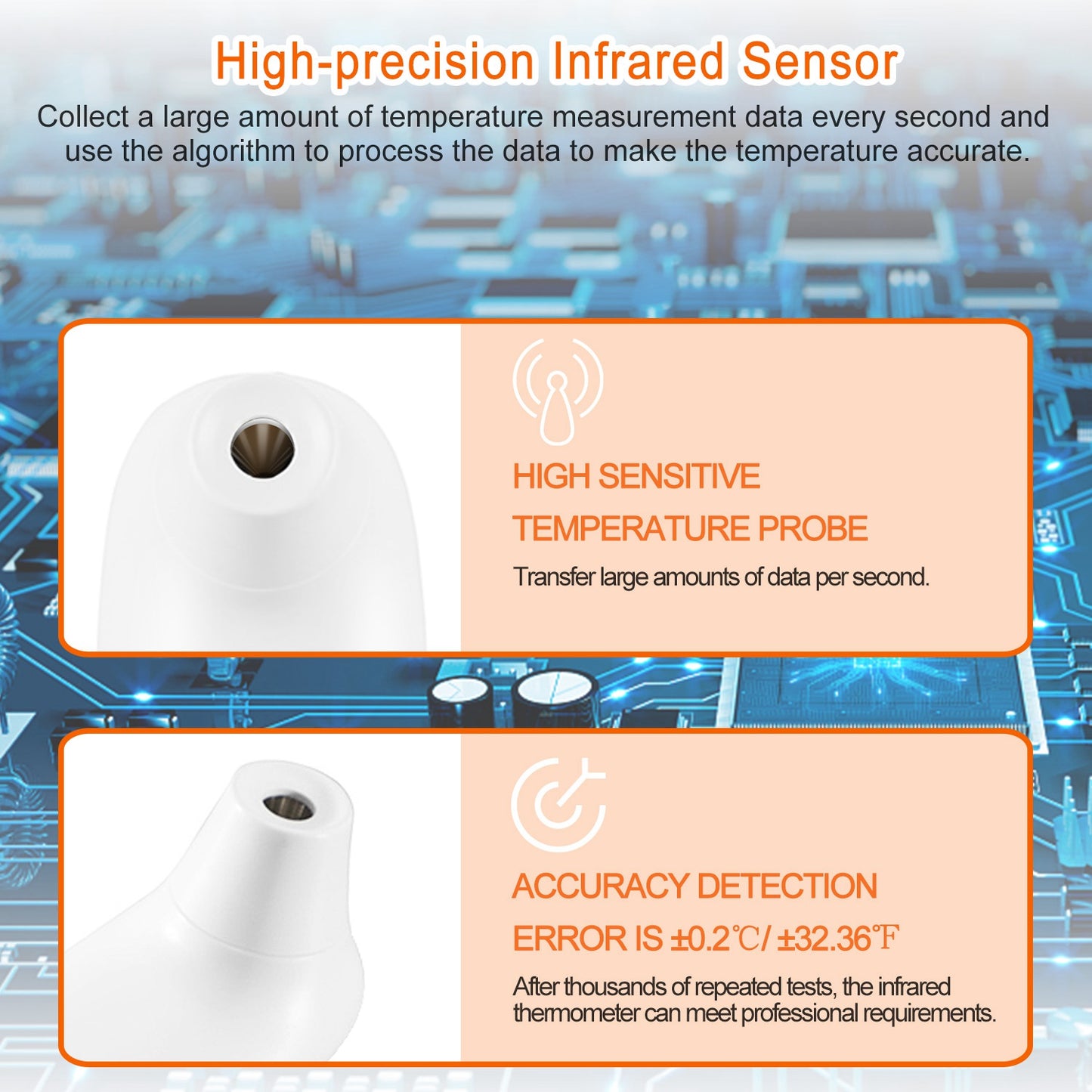 Digital Infrared Thermometer Noncontact Forehead Object Thermometer