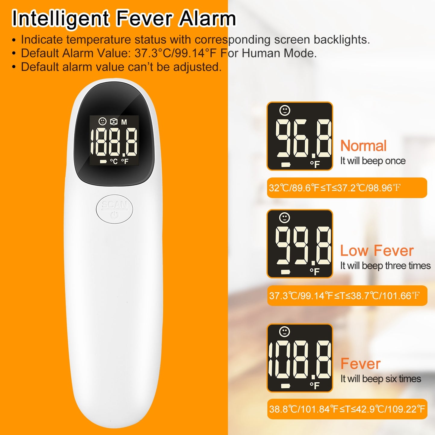 Digital Infrared Thermometer Noncontact Forehead Object Thermometer