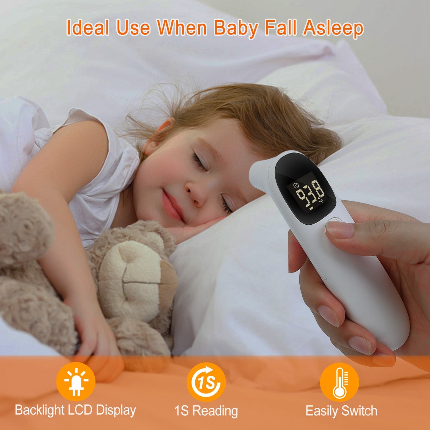 Digital Infrared Thermometer Noncontact Forehead Object Thermometer
