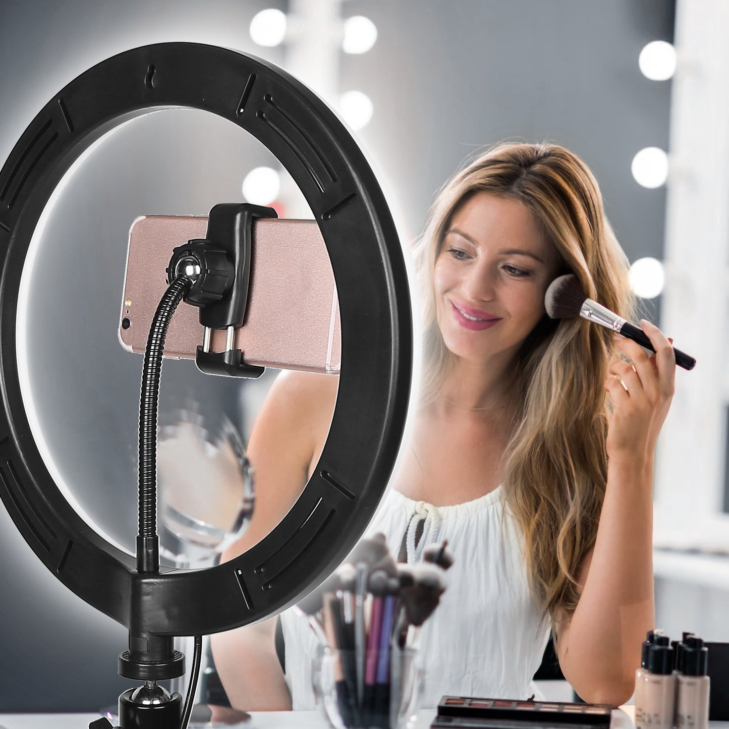 10in LED Selfie Ring Light Dimmable 120 LEDs Makeup Ring Lights