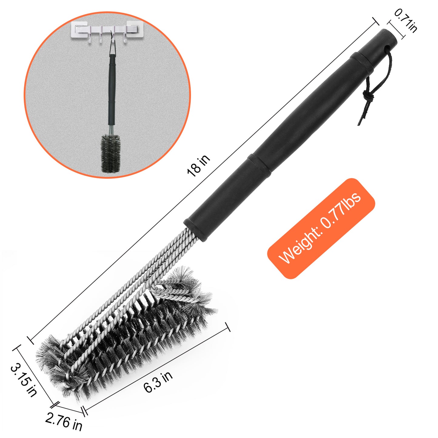 BBQ Grill Cleaning Brush Stainless Steel Barbecue Cleaner