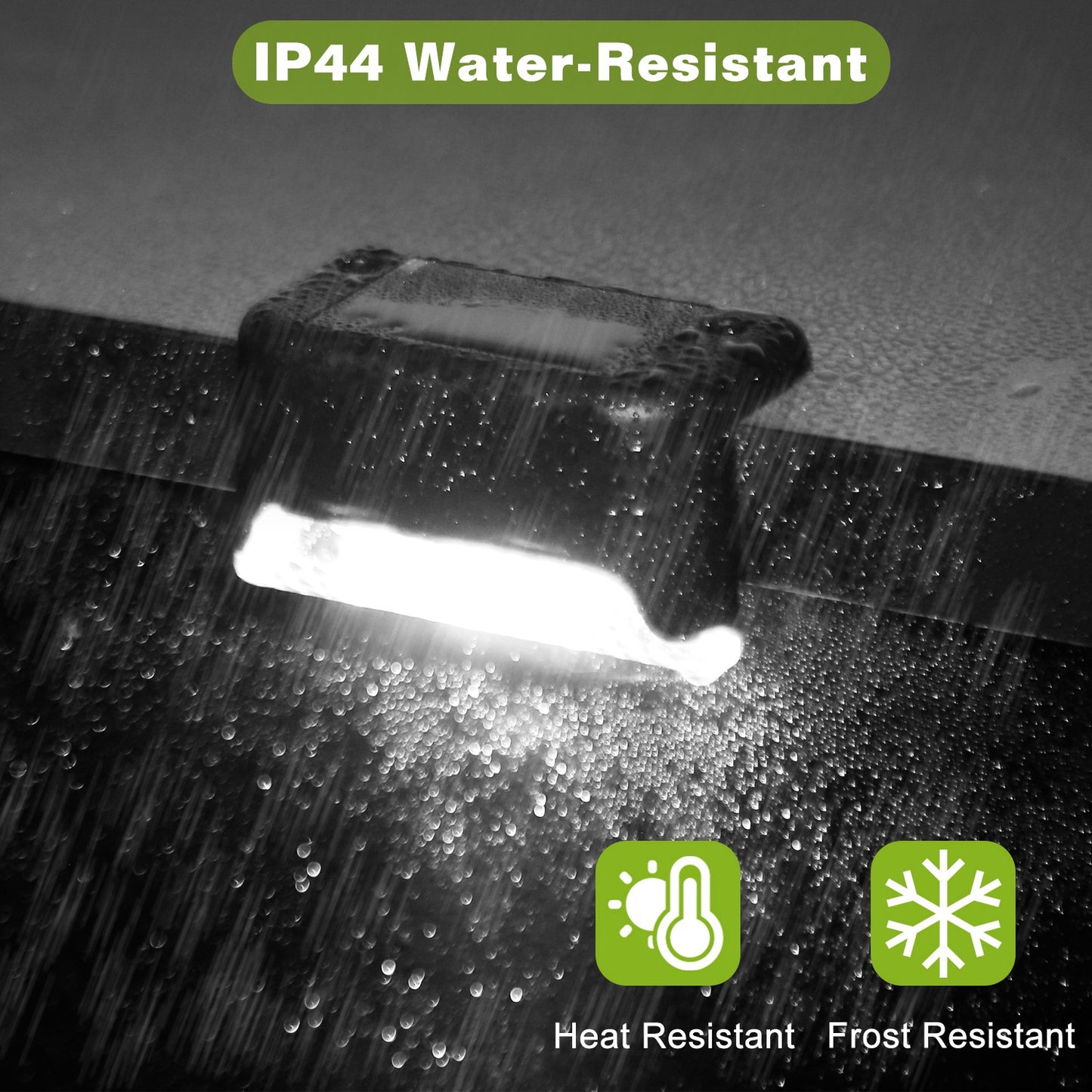 4Pcs Solar Powered LED Step Lights Outdoor Water-Resistant Fence Lamps