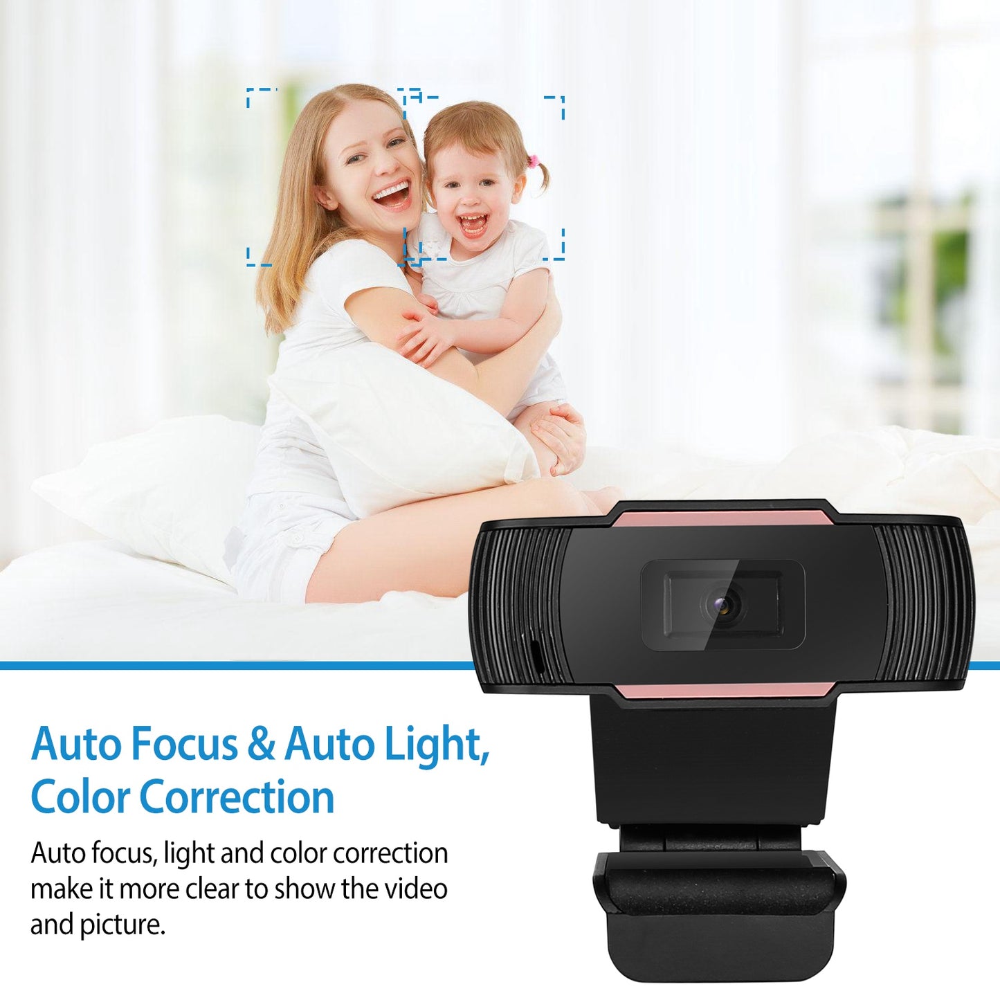 1080P USB Webcam Streaming USB Camera 170° Vertical Adjustment w/ Clip For PC Video Conferencing Gaming Facetime Broadcast