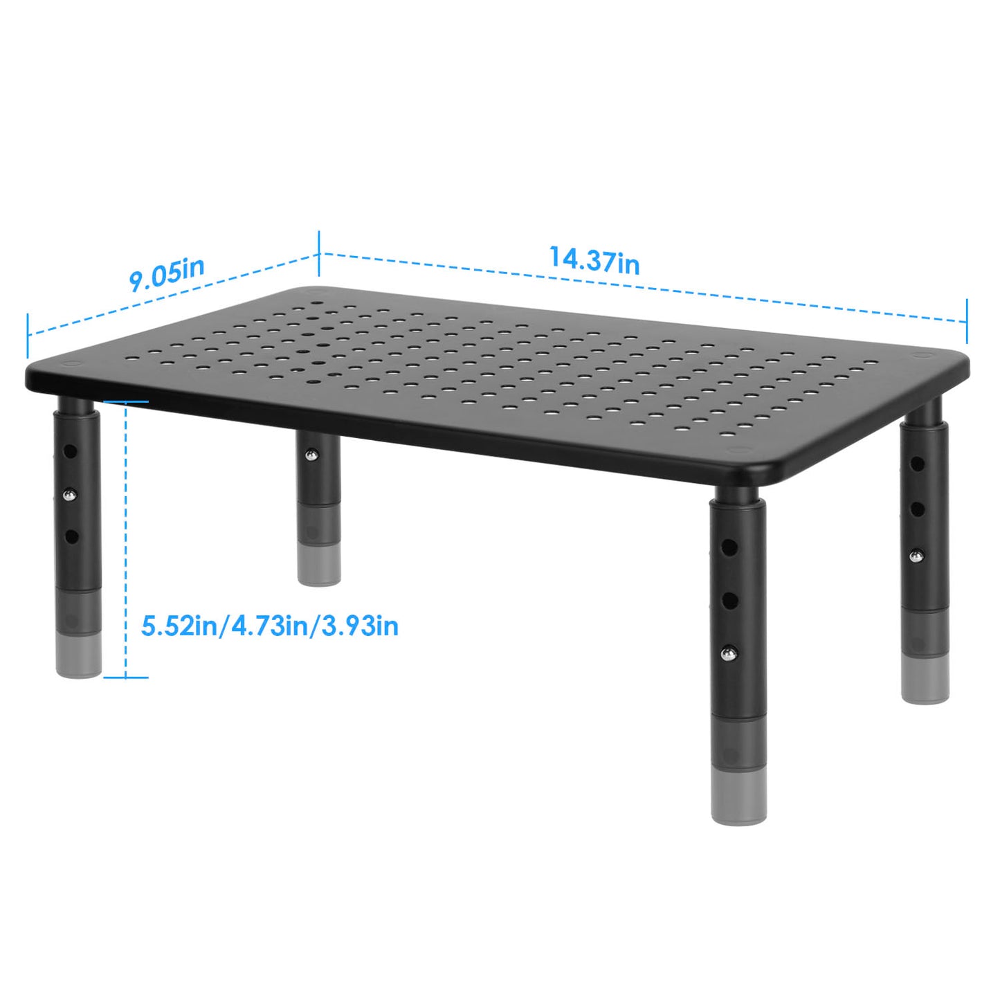 Monitor Stand Riser 3 Height Adjustable Desk Riser Organizer w/ Ventilation Holes For Desktop PC Laptop Printer