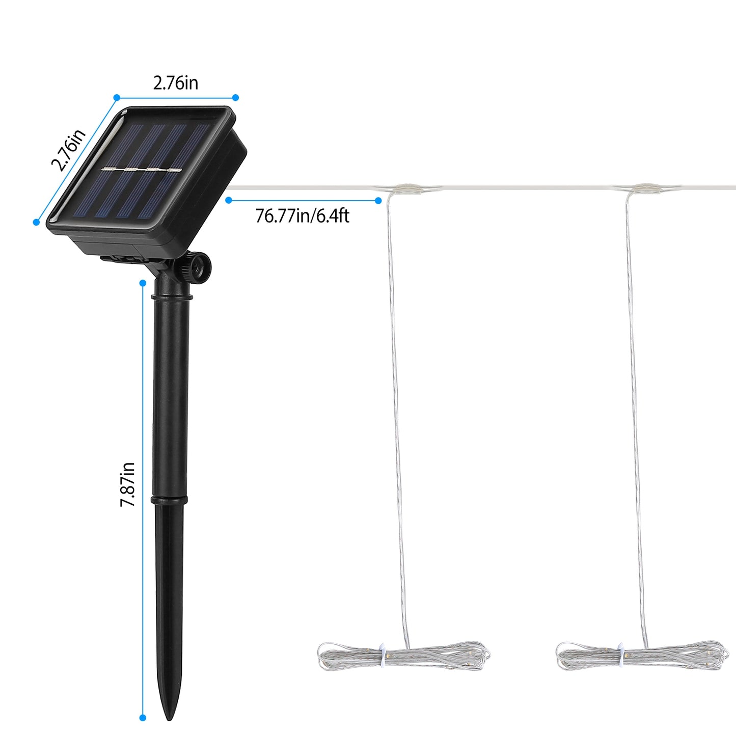 Solar Umbrella Lights Outdoor Parasol String Light 8 Lighting Mode Waterproof 104 LED 8 Bundles Warm White for Patio Garden Outdoor