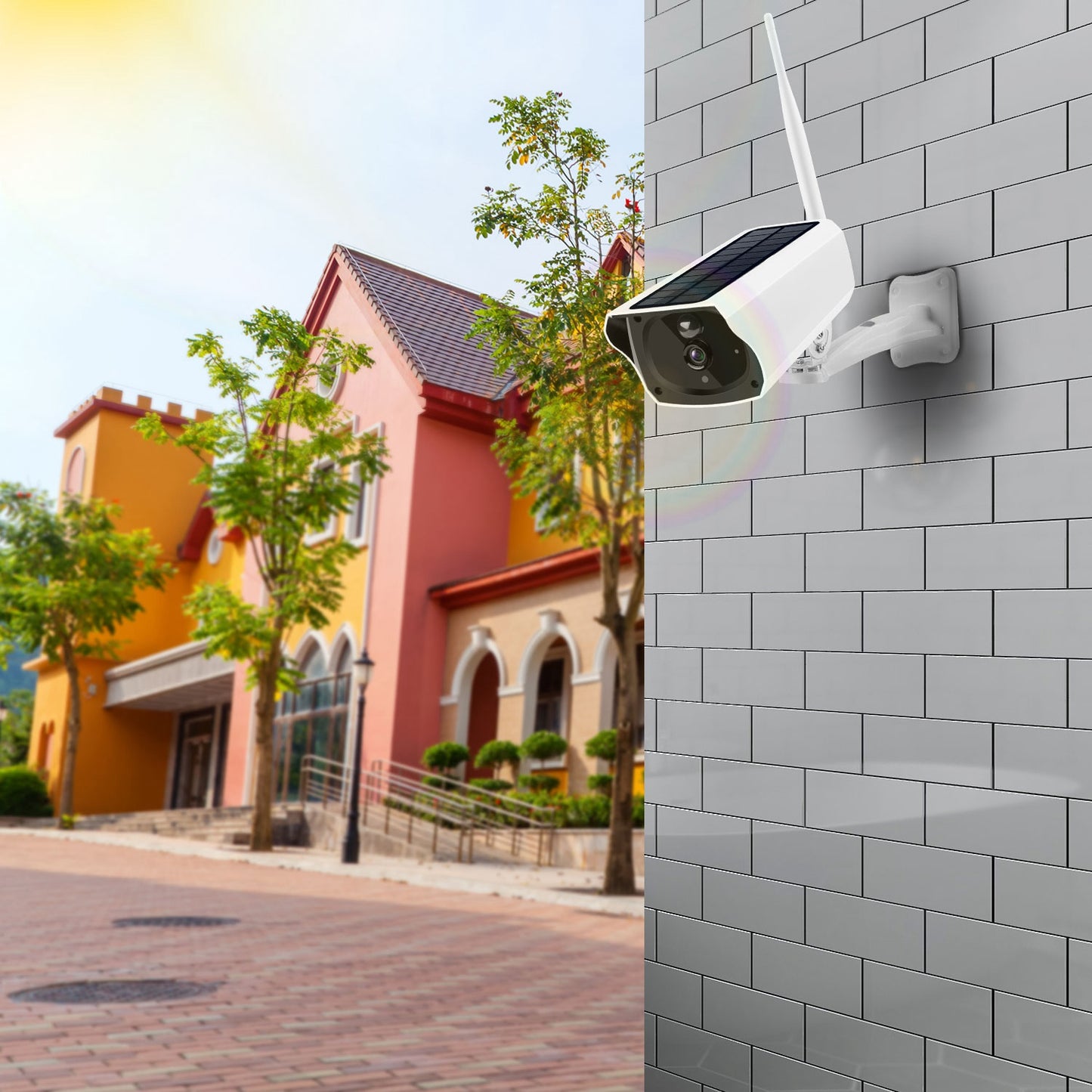 1080P Solar Powered WiFi IP Camera Two-Way Intercom Security Surveillance Camera IP66 Waterproof Motion Sensor