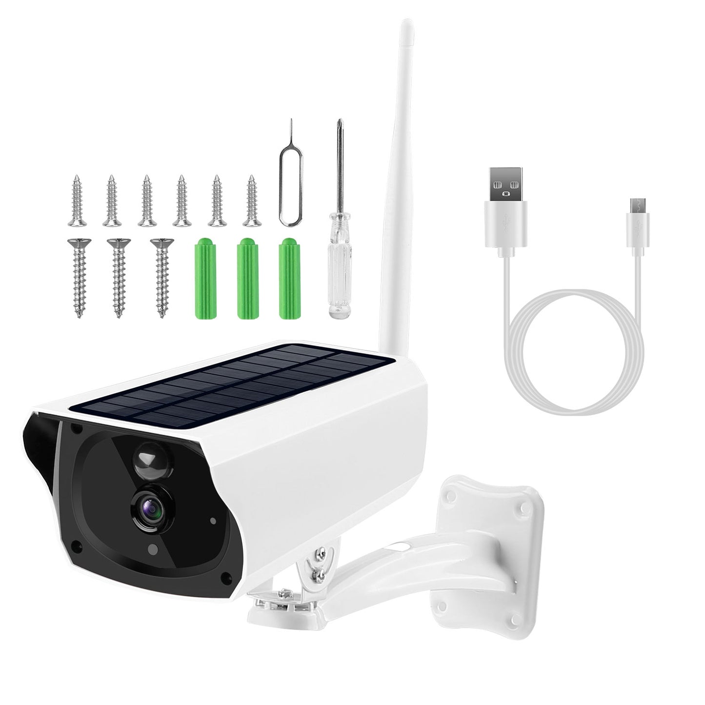 1080P Solar Powered WiFi IP Camera Two-Way Intercom Security Surveillance Camera IP66 Waterproof Motion Sensor