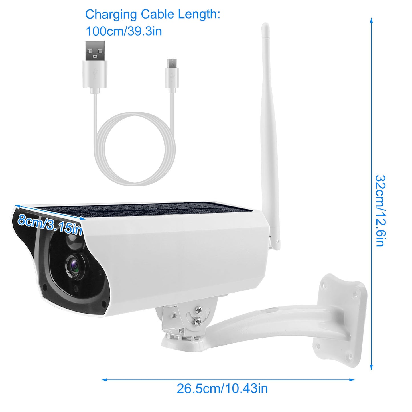 1080P Solar Powered WiFi IP Camera Two-Way Intercom Security Surveillance Camera IP66 Waterproof Motion Sensor