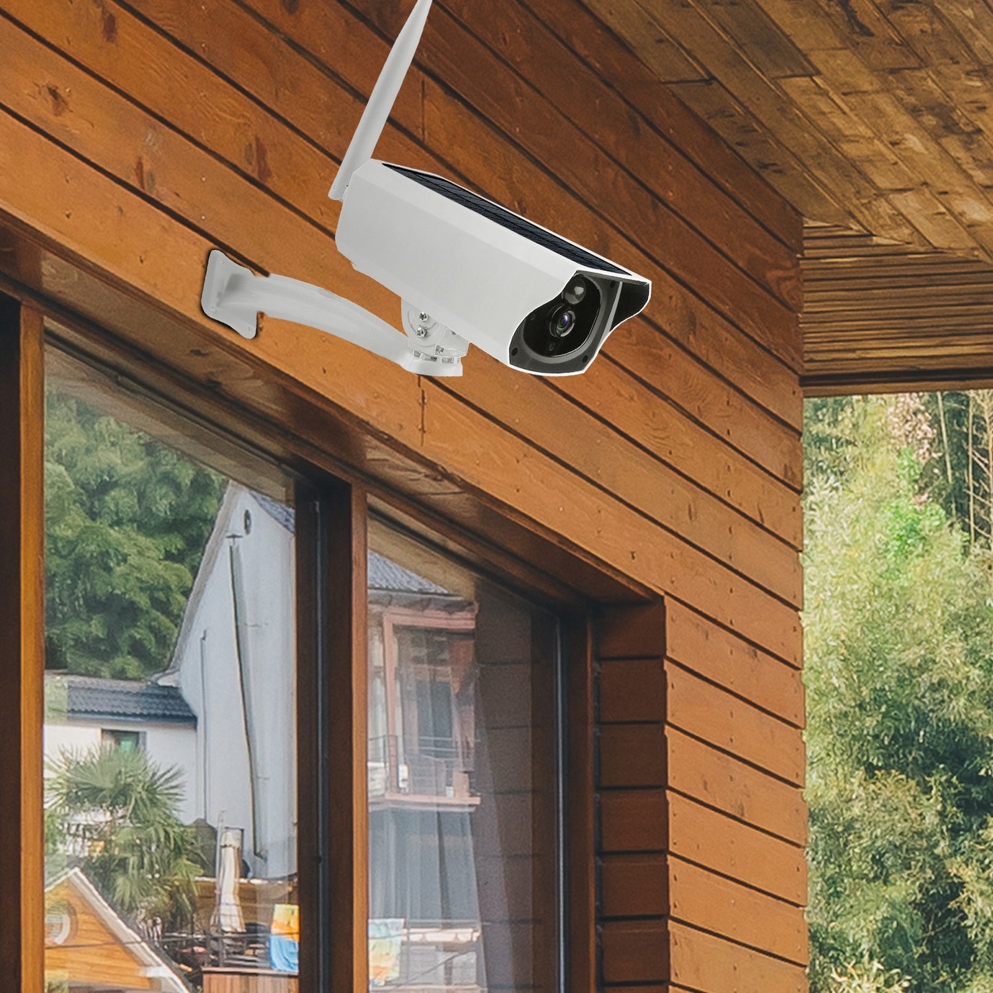 1080P Solar Powered WiFi IP Camera Two-Way Intercom Security Surveillance Camera IP66 Waterproof Motion Sensor