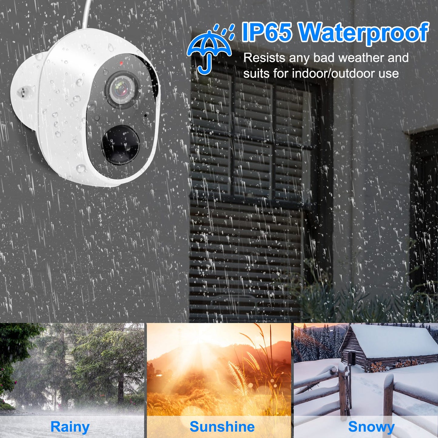1080P FHD WiFi IP Camera Two-Way Audio Security Surveillance Camera IP65 Waterproof Motion Sensor Night Vision Network Camcorder APP Control