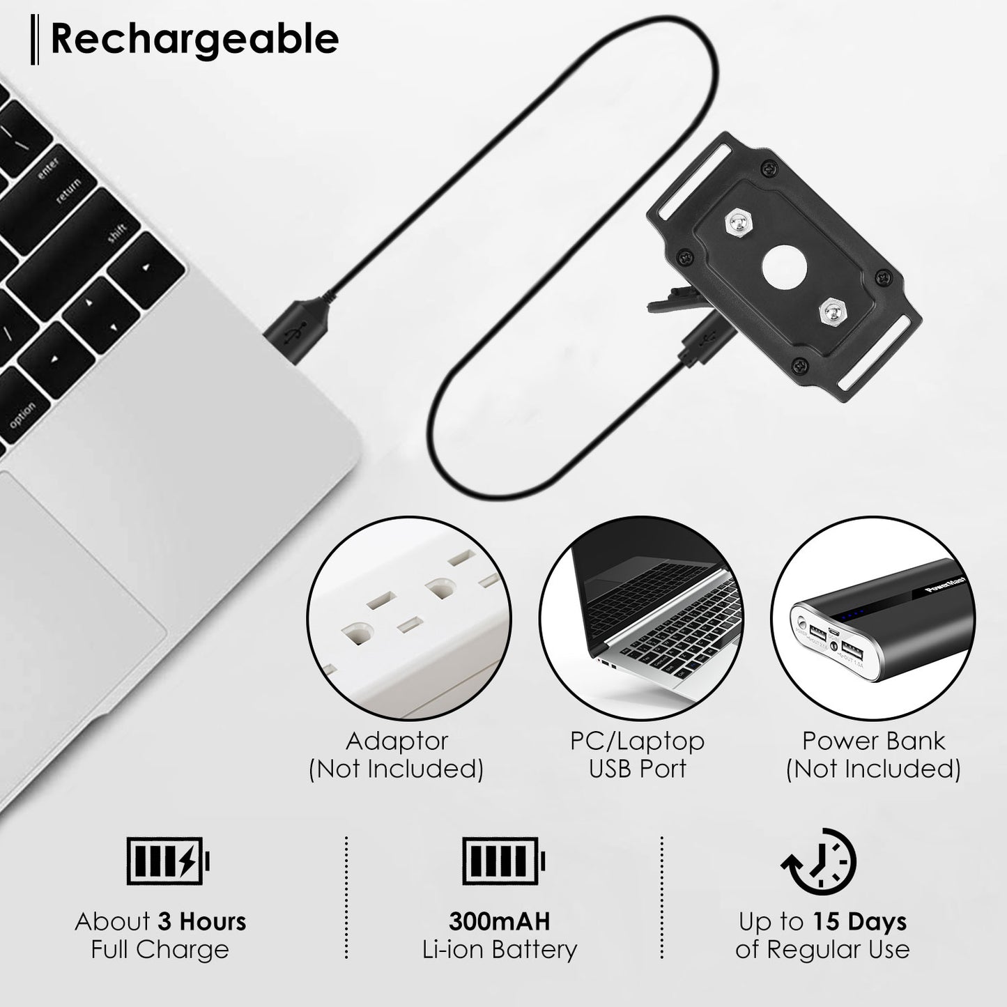 Anti-Bark Dog Collar IP67 Waterproof Beep Electric Shock Rechargeable Pet Training Device w/ 7 Adjustable Sensitivity