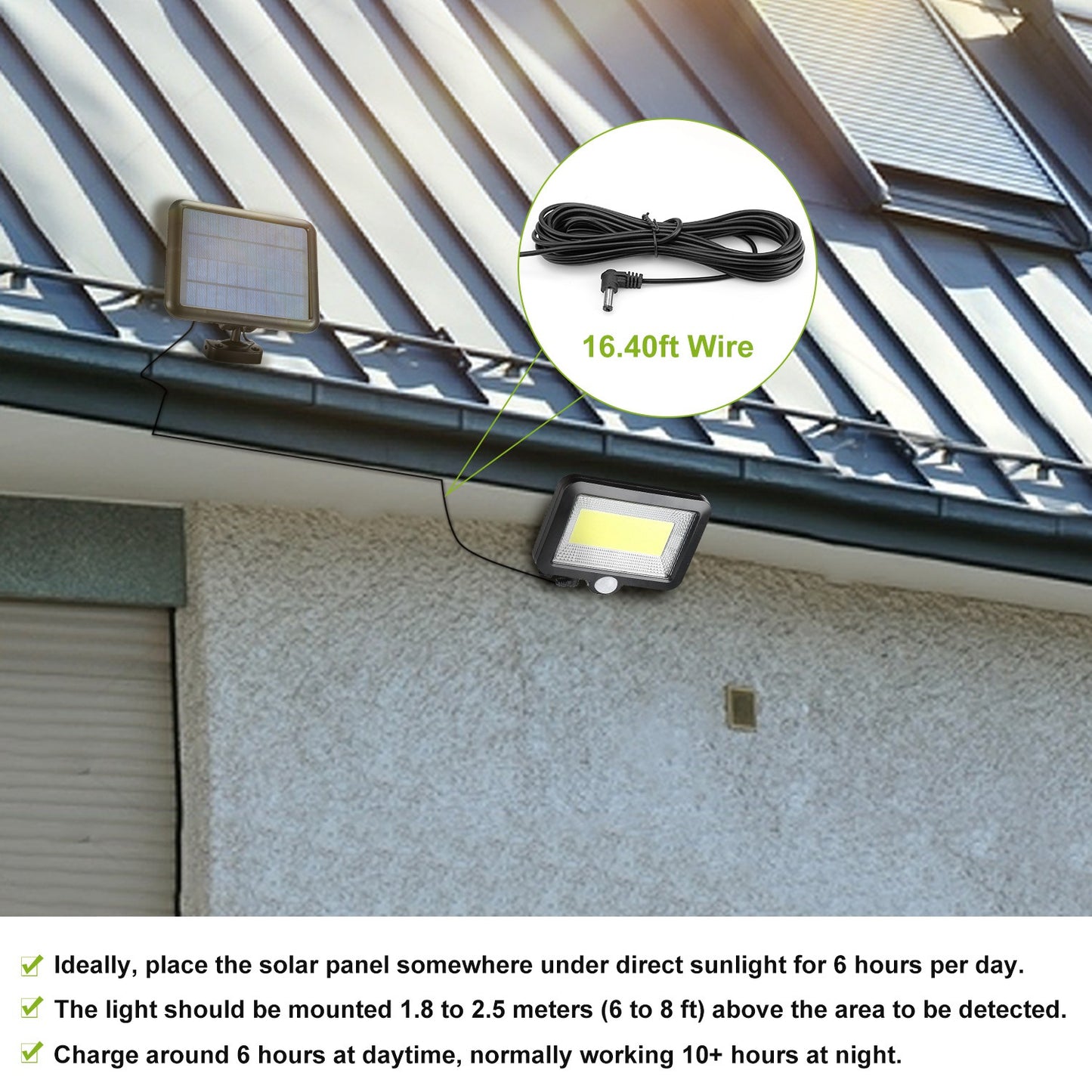 Solar Powered Wall Lights Outdoor 100 LED Beads Motion Sensor Lamp IP65 Waterproof Dusk To Dawn Sensor Light For Front Door Deck