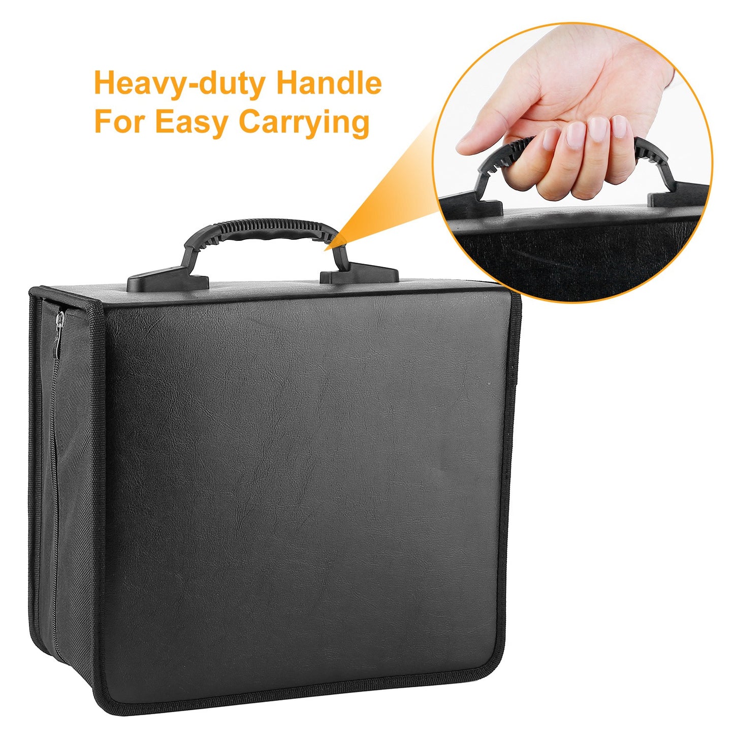 400 Discs CD Case CD DVD Storage Binder Sleeves Bag Portable Media Disk Wallet Album W/ Carrying Handle