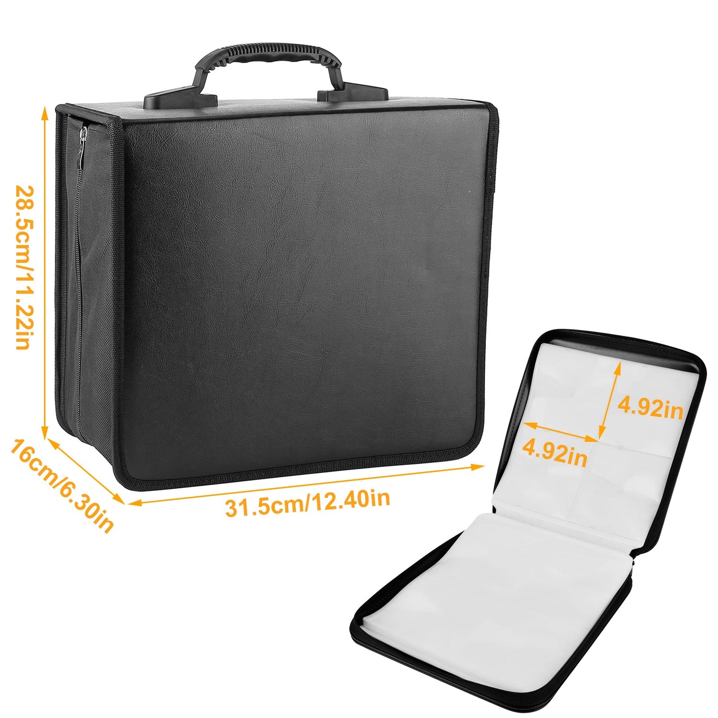 400 Discs CD Case CD DVD Storage Binder Sleeves Bag Portable Media Disk Wallet Album W/ Carrying Handle