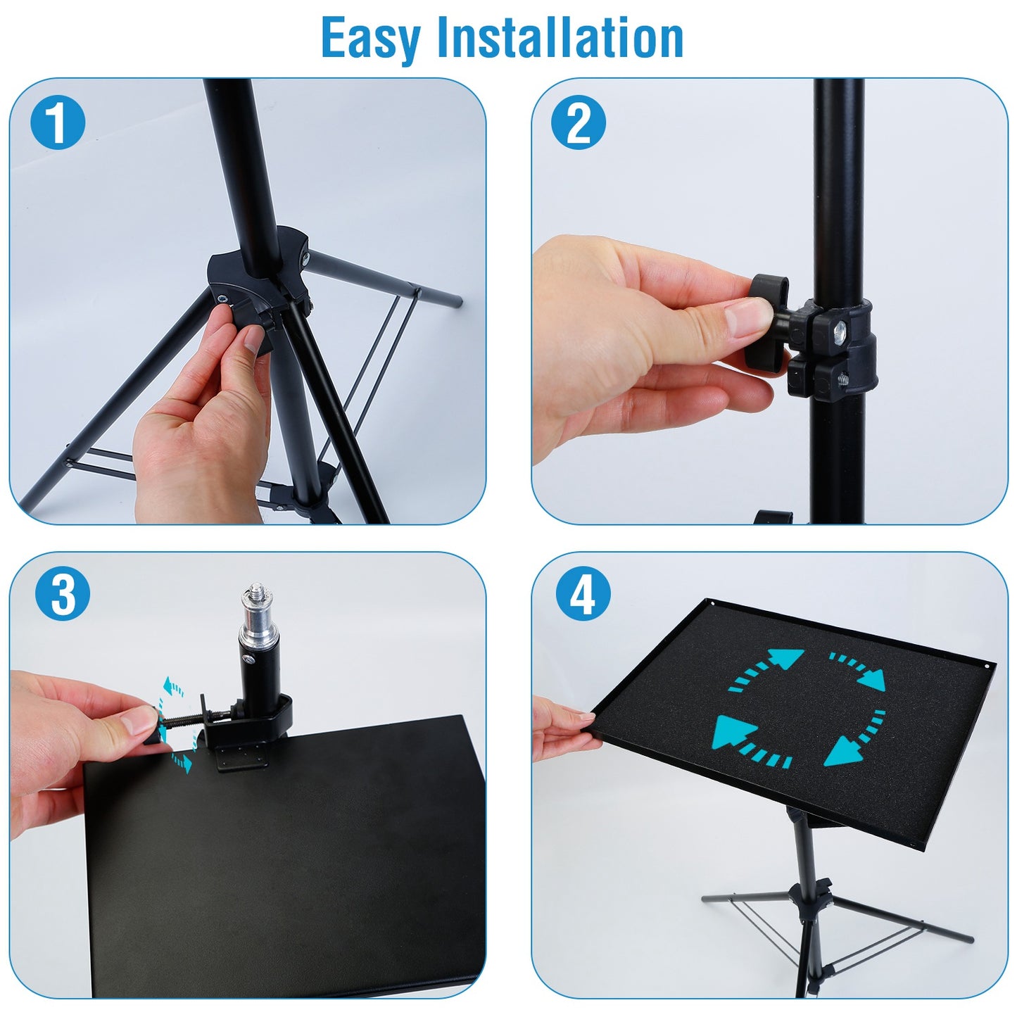 Laptop Projector Tripod Stand Adjustable Height Notebook Floor Stand Portable Computer DJ Equipment Holder Mount Elevator