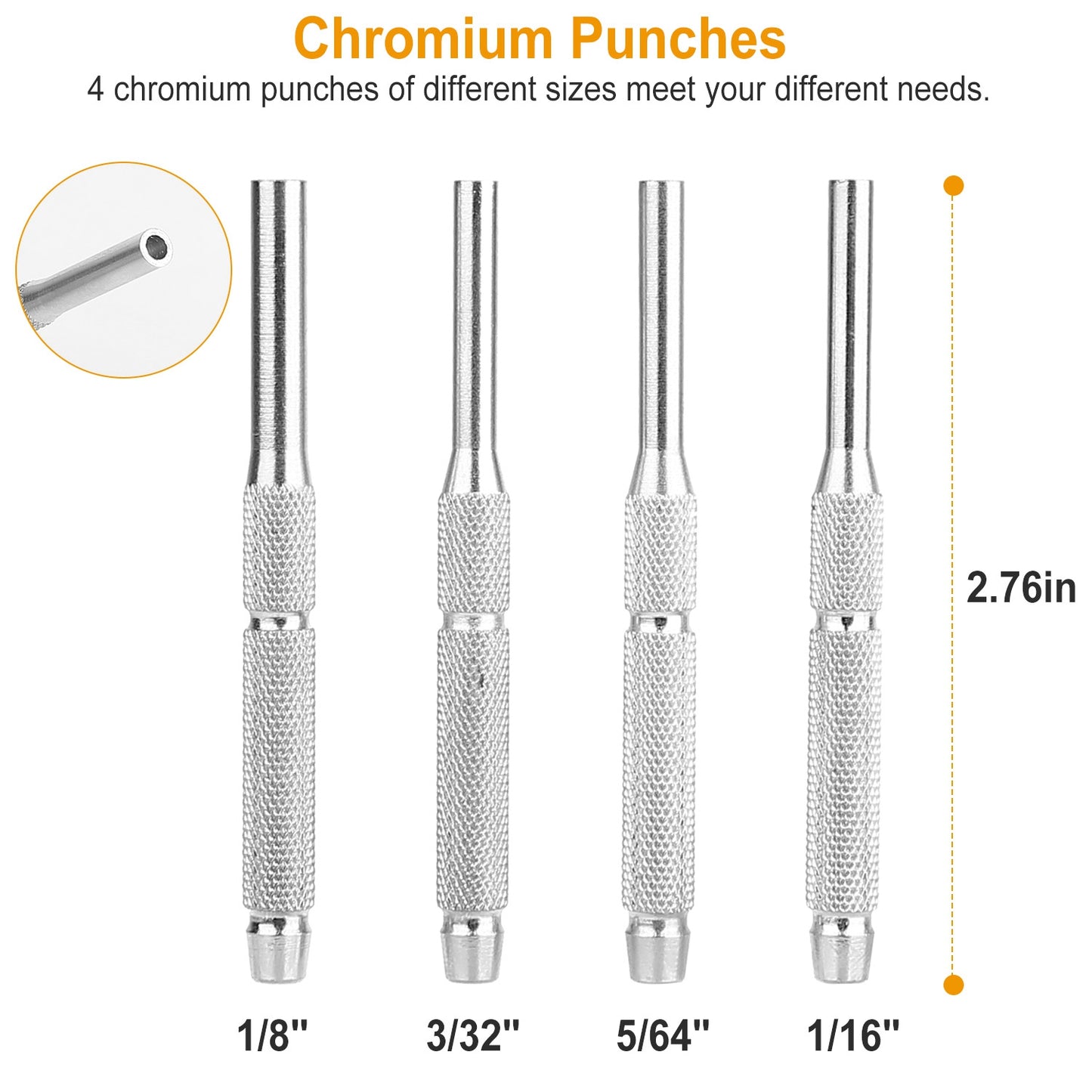 19Pcs Hammer Punch Set Drift Pin Punch Kit w/ Brass Chromium Punches for Gunsmithing Maintenance with Storage Box