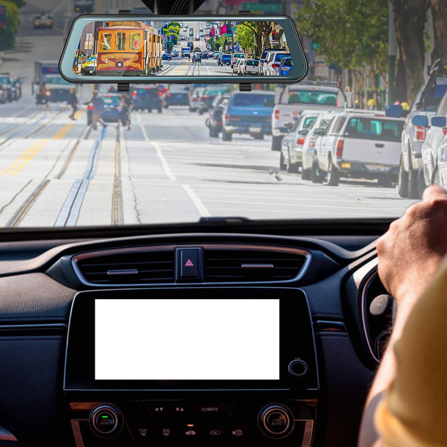 FHD 1080P Car DVR Dash Camera 9.66In Vehicle Driving Recorder w/ G Sensor Parking Monitoring