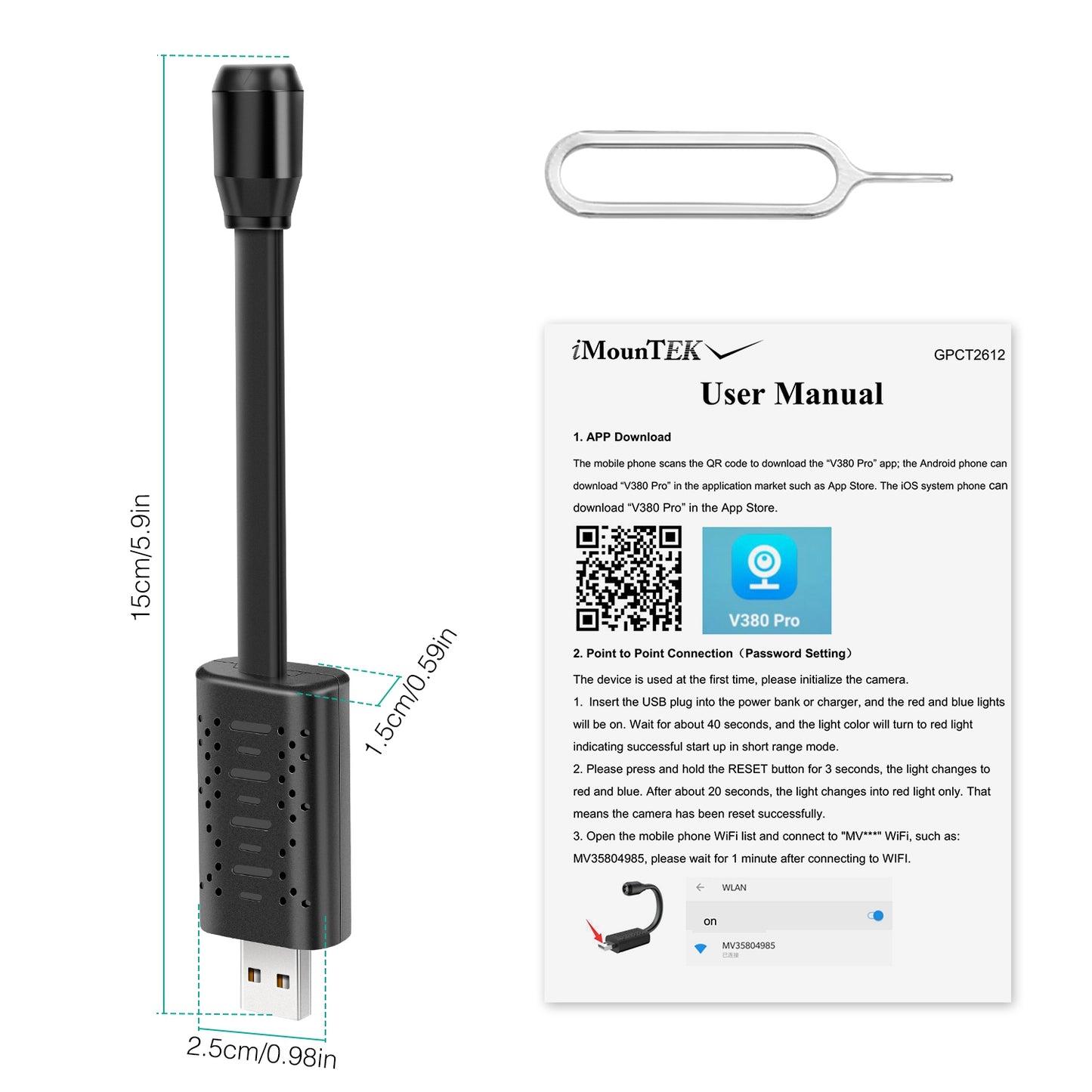 1080P HD Mini USB IP Camera Motion Detection Loop Recording WiFi Camcorder Audio Record Surveillance Cam APP Remote Control