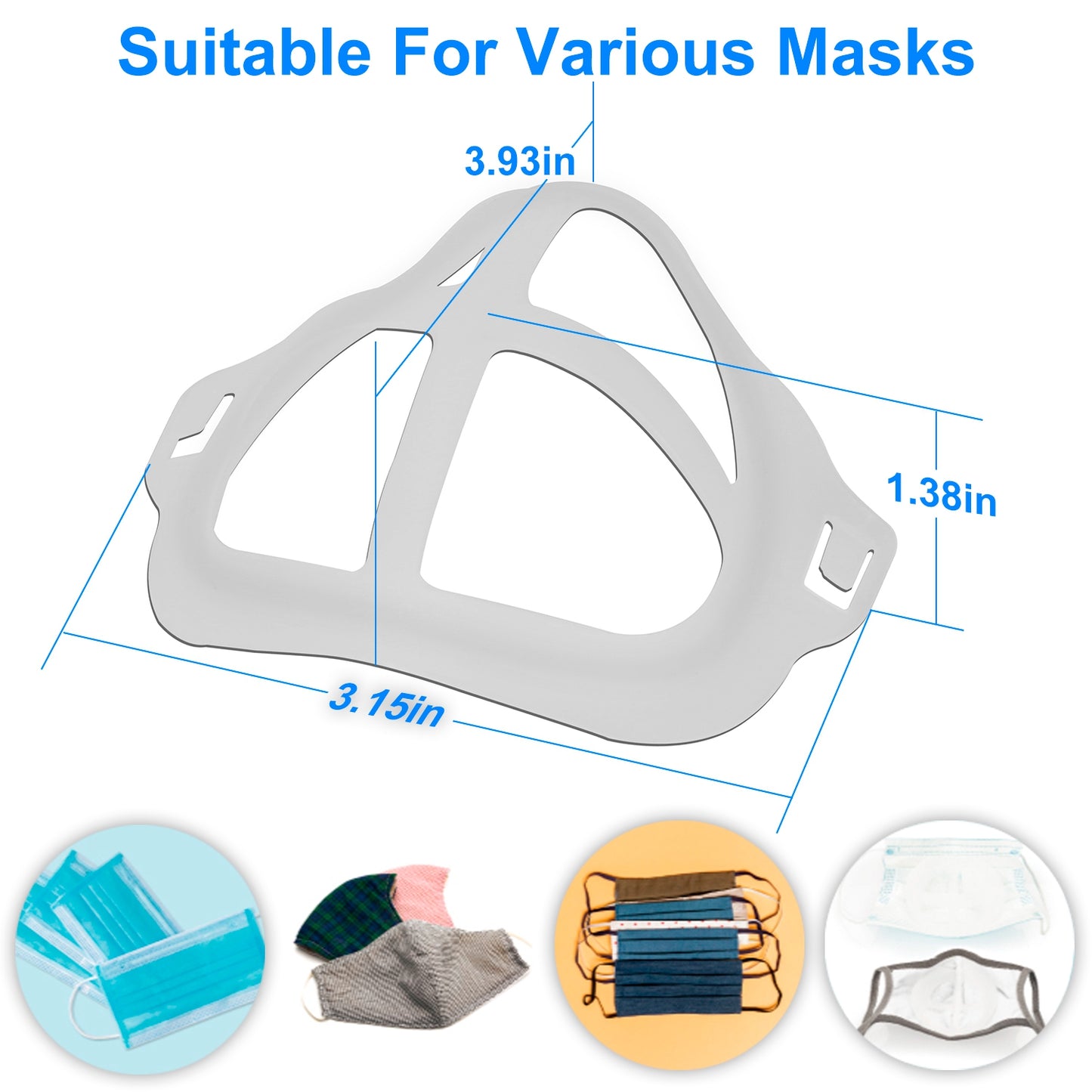 10Pcs 3D Mask Bracket Comfortable Breathing Mouth Mask Inner Support Frame Washable Reusable Mask Holder Stand
