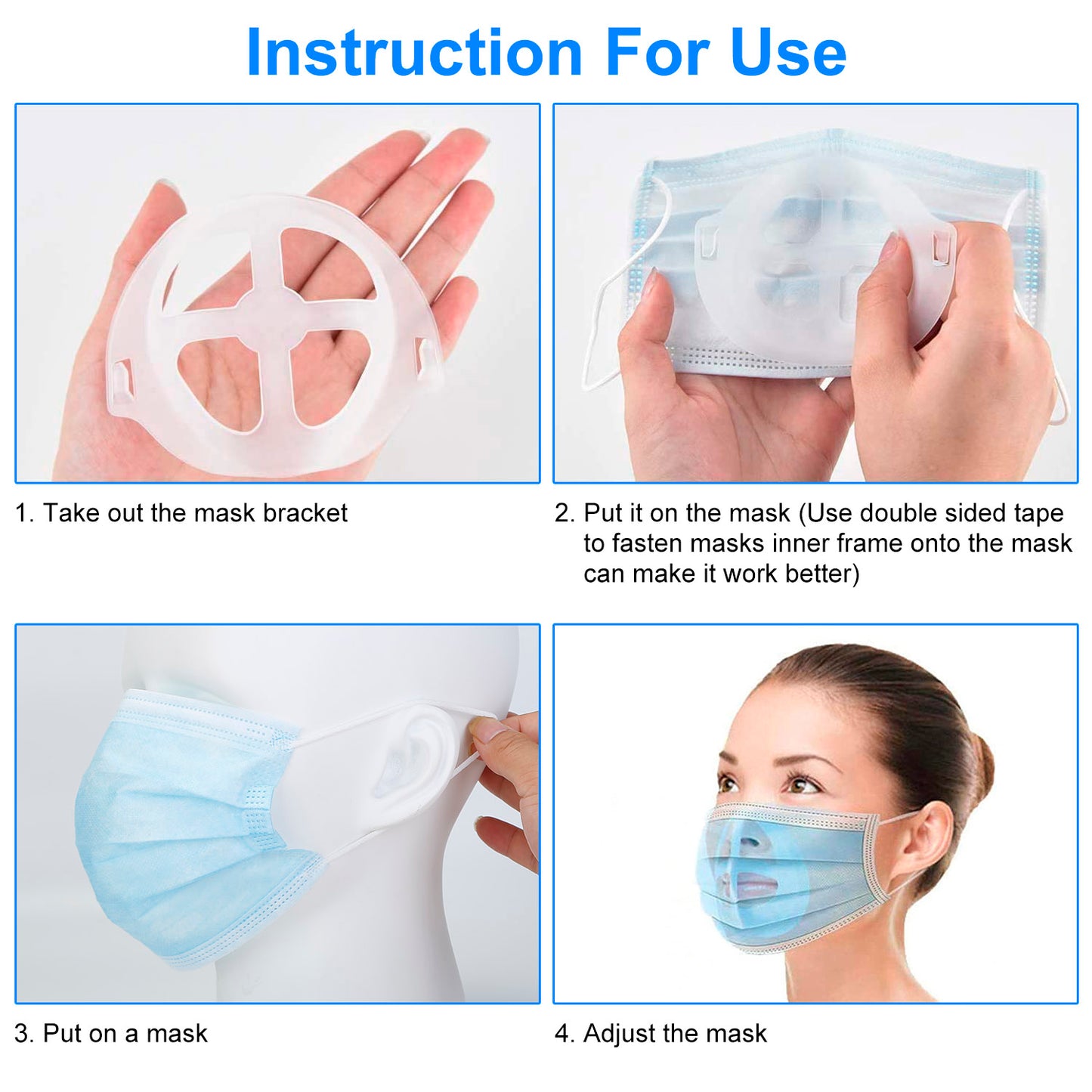 10Pcs 3D Mask Bracket Comfortable Breathing Mouth Mask Inner Support Frame Washable Reusable Mask Holder Stand