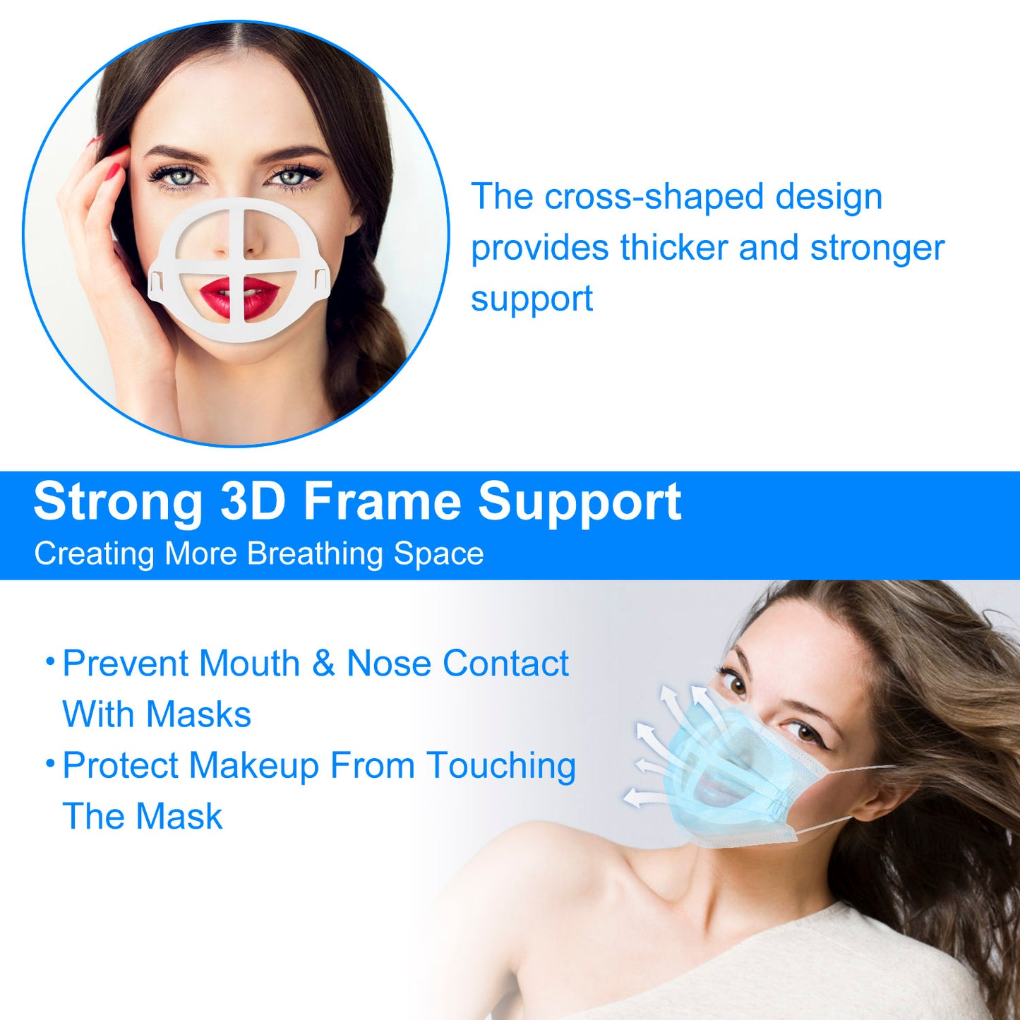 10Pcs 3D Mask Bracket Comfortable Breathing Mouth Mask Inner Support Frame Washable Reusable Mask Holder Stand