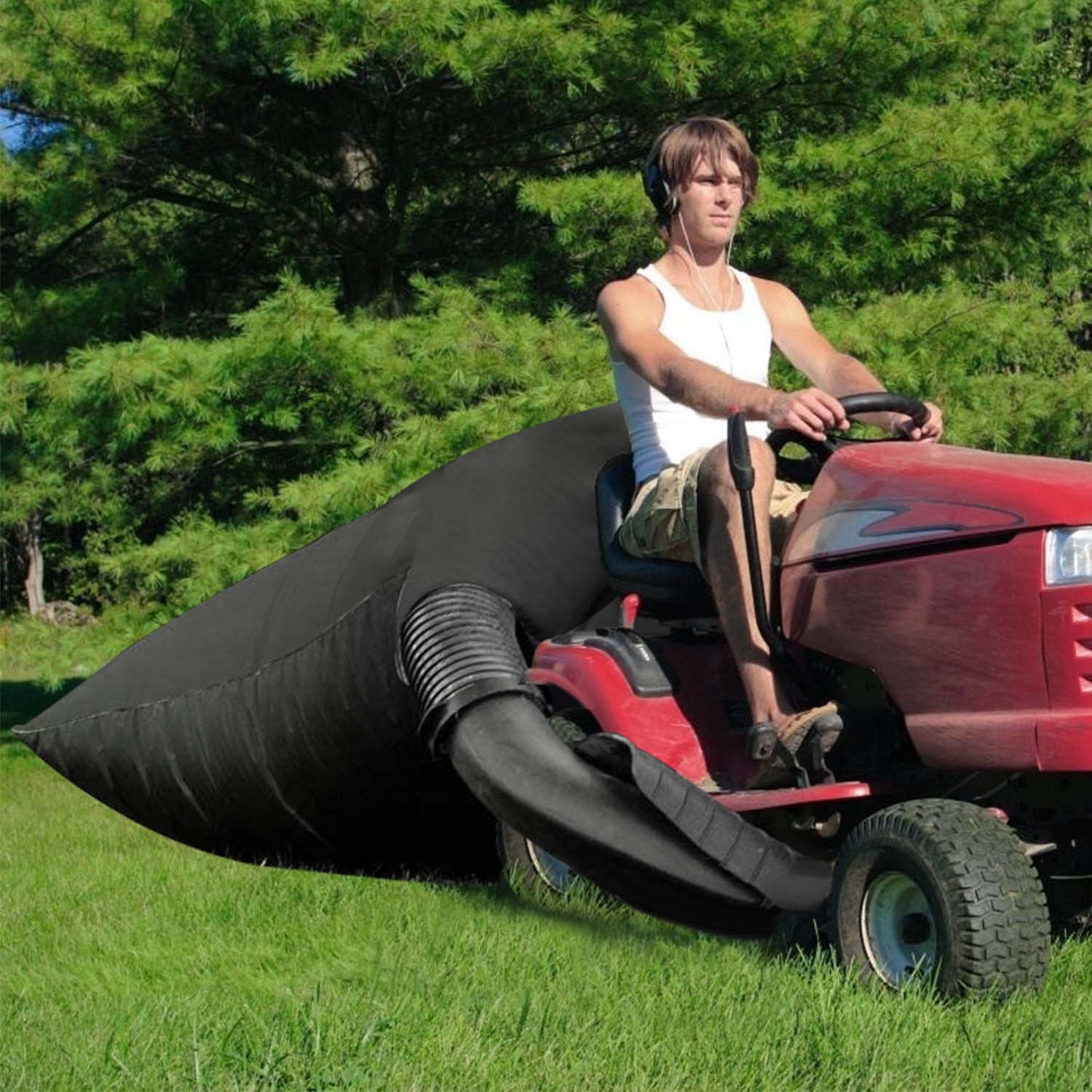 Lawn Tractor Leaf Bag 54 Cubic Feet Standard Garden Waste Collection Bag w/ 112in Opening For Fast & Easy Leaf Collection Riding Lawn Mower