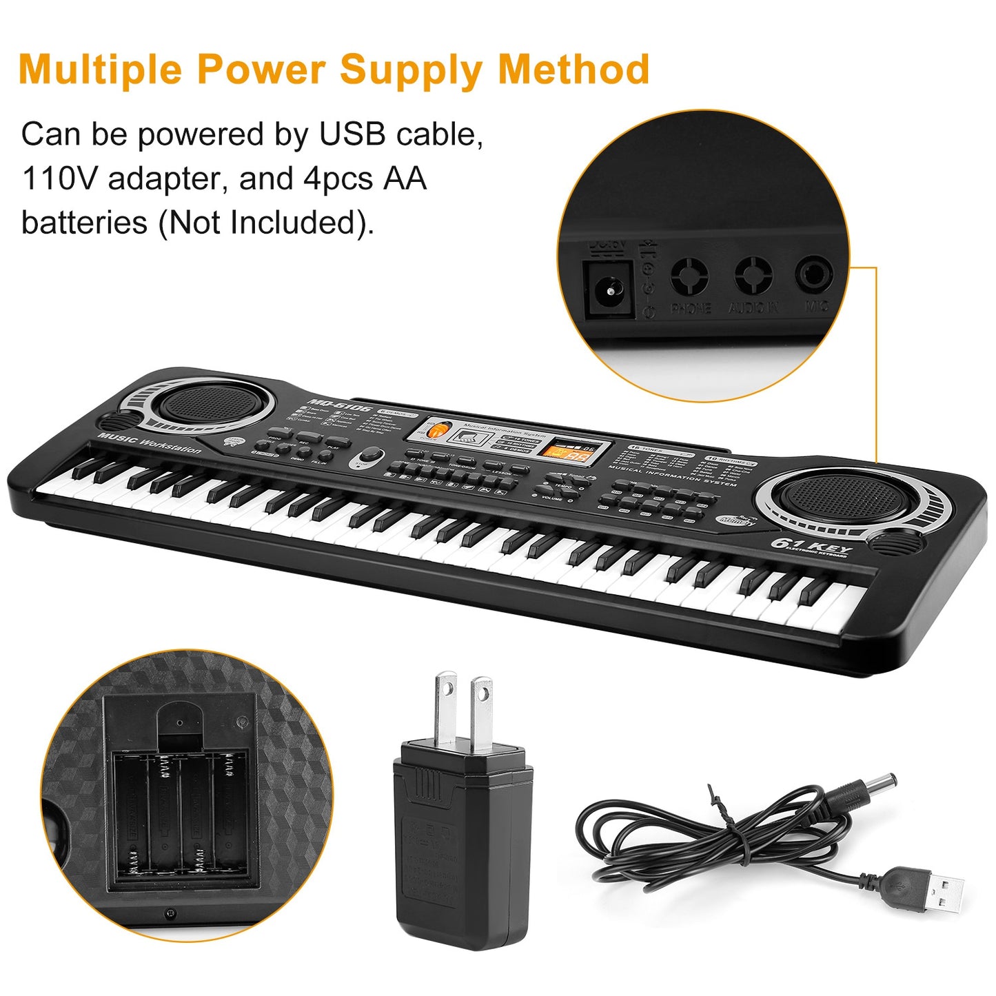 61 Key Electronic Music Keyboard