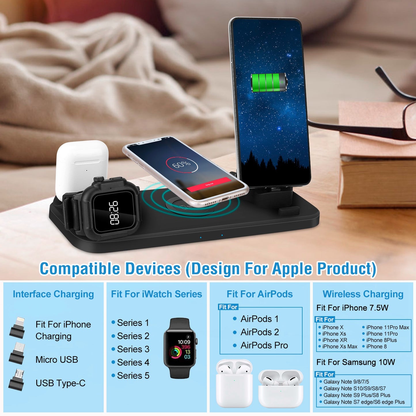 10W Qi Wireless Charging Station