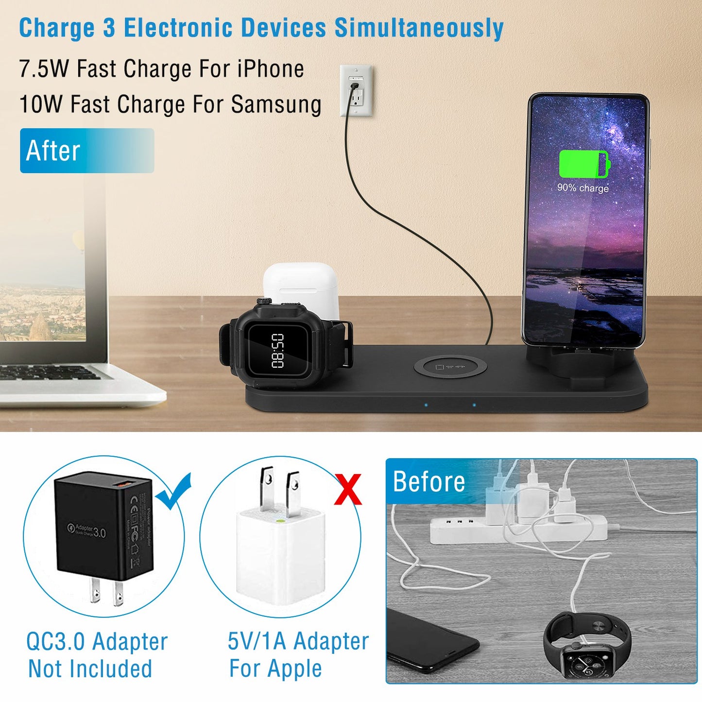 10W Qi Wireless Charging Station