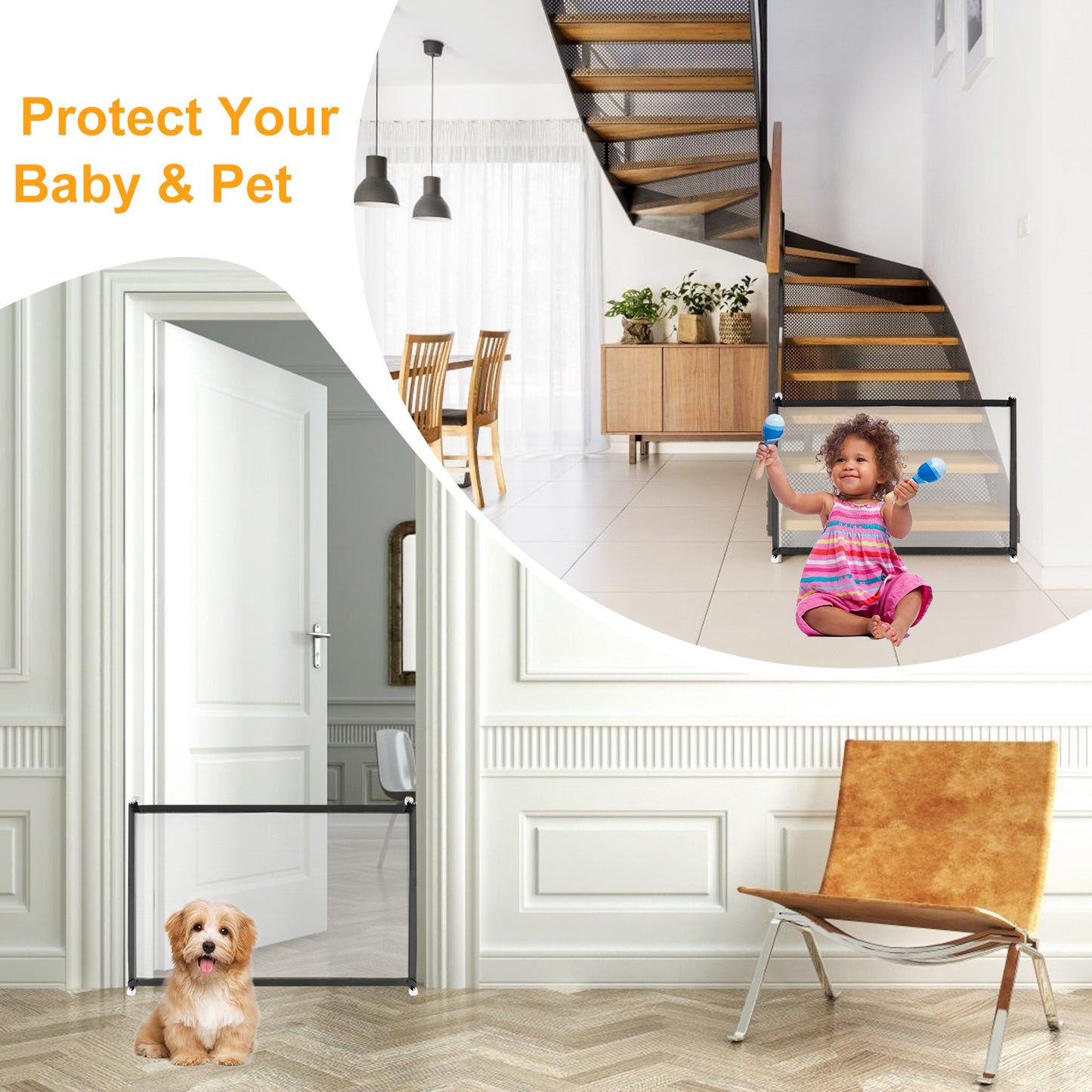 Dog Gate MeshPet Baby Safety Guard