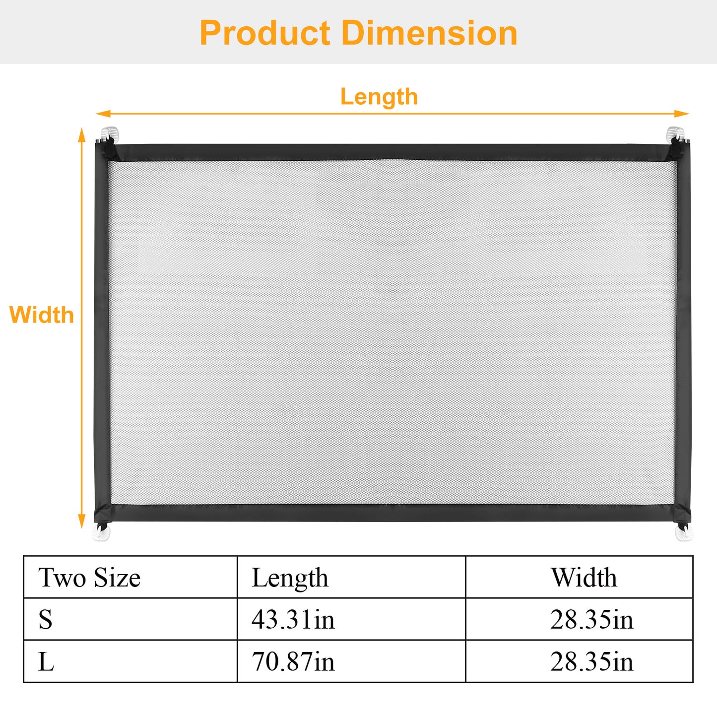 Dog Gate MeshPet Baby Safety Guard