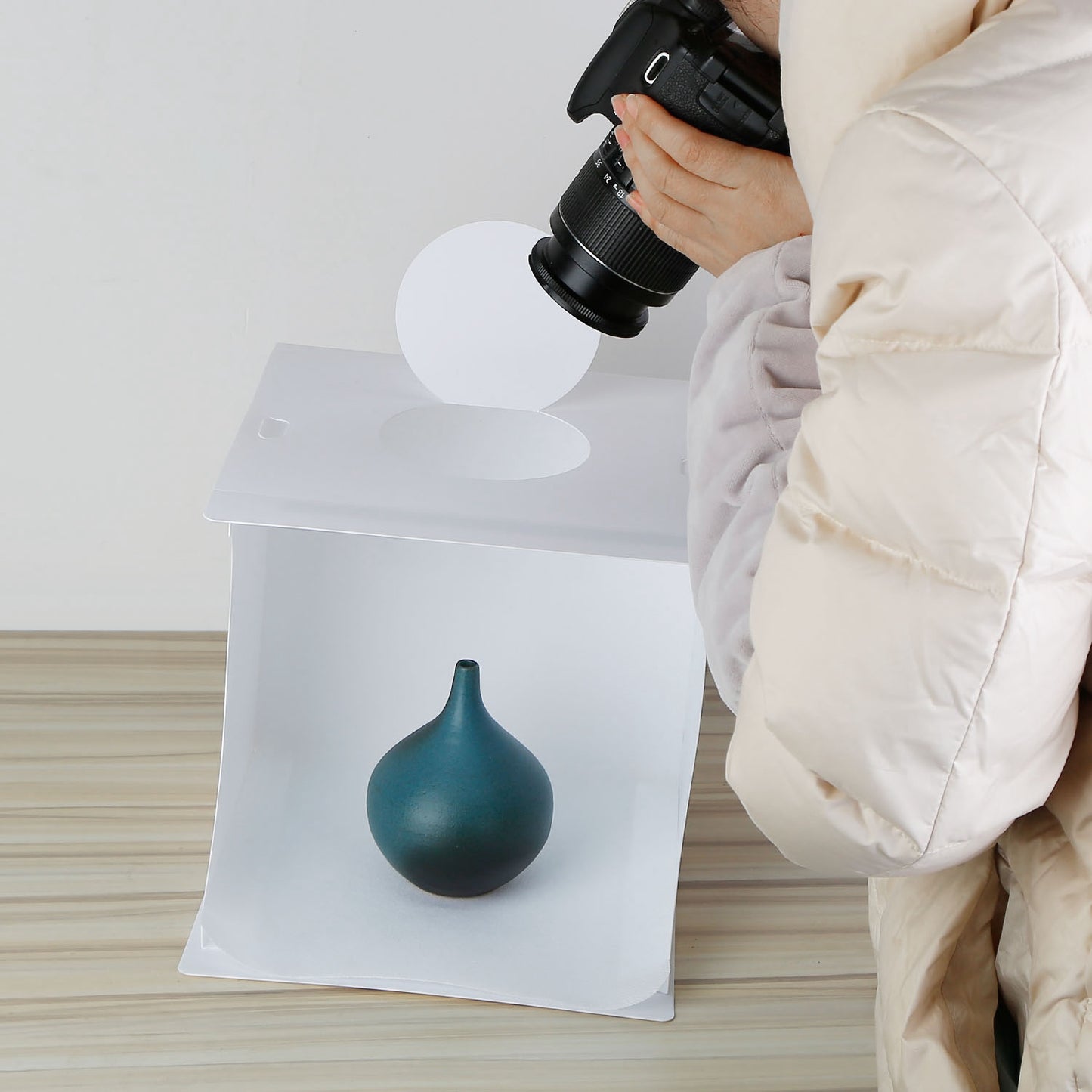 Mini Photo Studio Box Photography Shooting Light Tent Kit with 6 Color Backdrops 20LED Beads