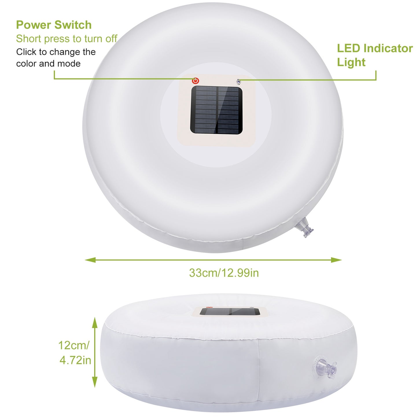 Solar Powered Floating Pool Lamps Light Sensor Swimming Pool Decorative Light with 7 Colors Change Waterproof