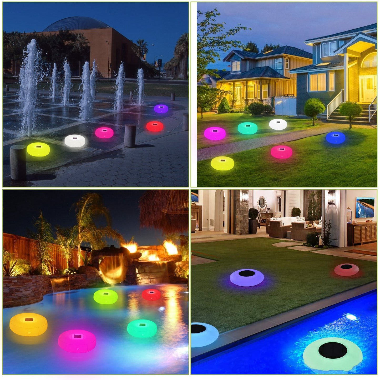 Solar Powered Floating Pool Lamps Light Sensor Swimming Pool Decorative Light with 7 Colors Change Waterproof
