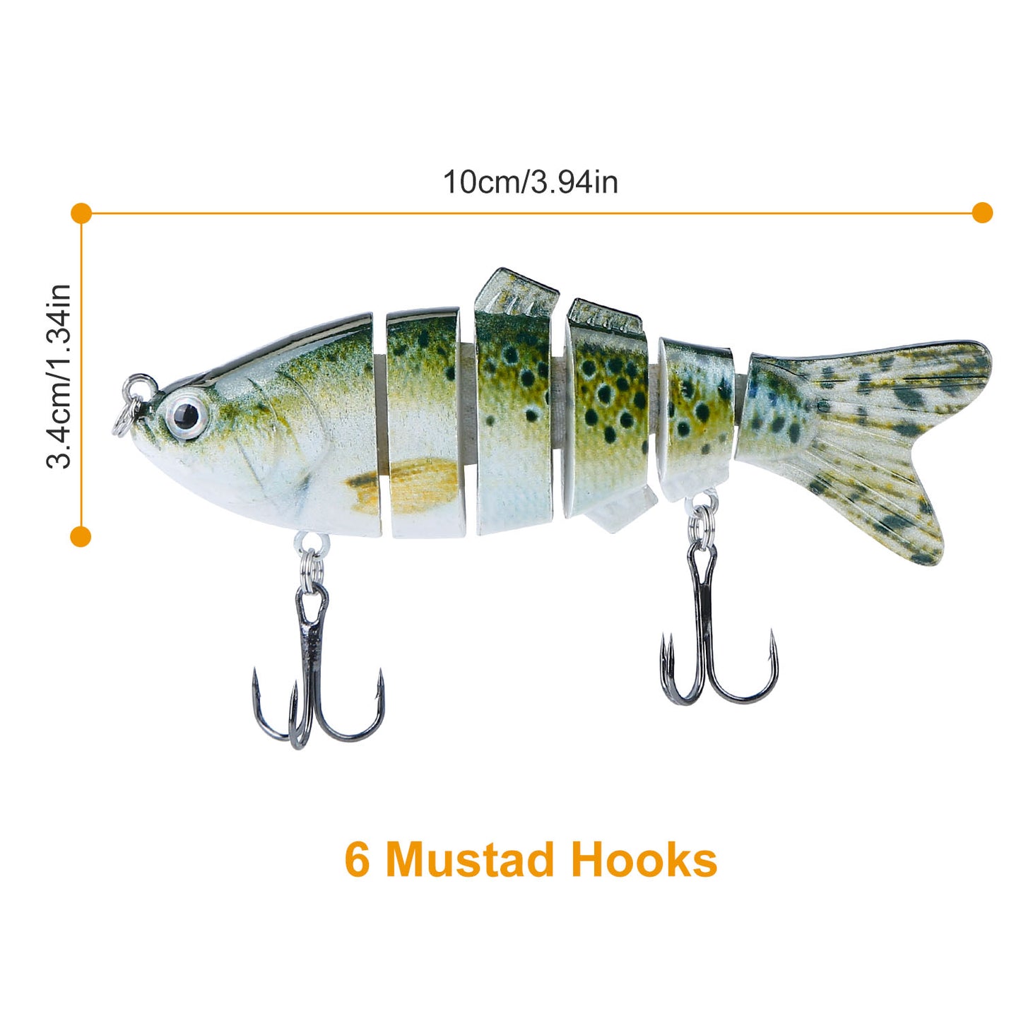 4Pcs 10cm/20g Bass Fishing Lure 6 Segment Multi Jointed Lifelike Fish Lures Sinking Wobbler Swim Bait For Freshwater Saltwater Fishing